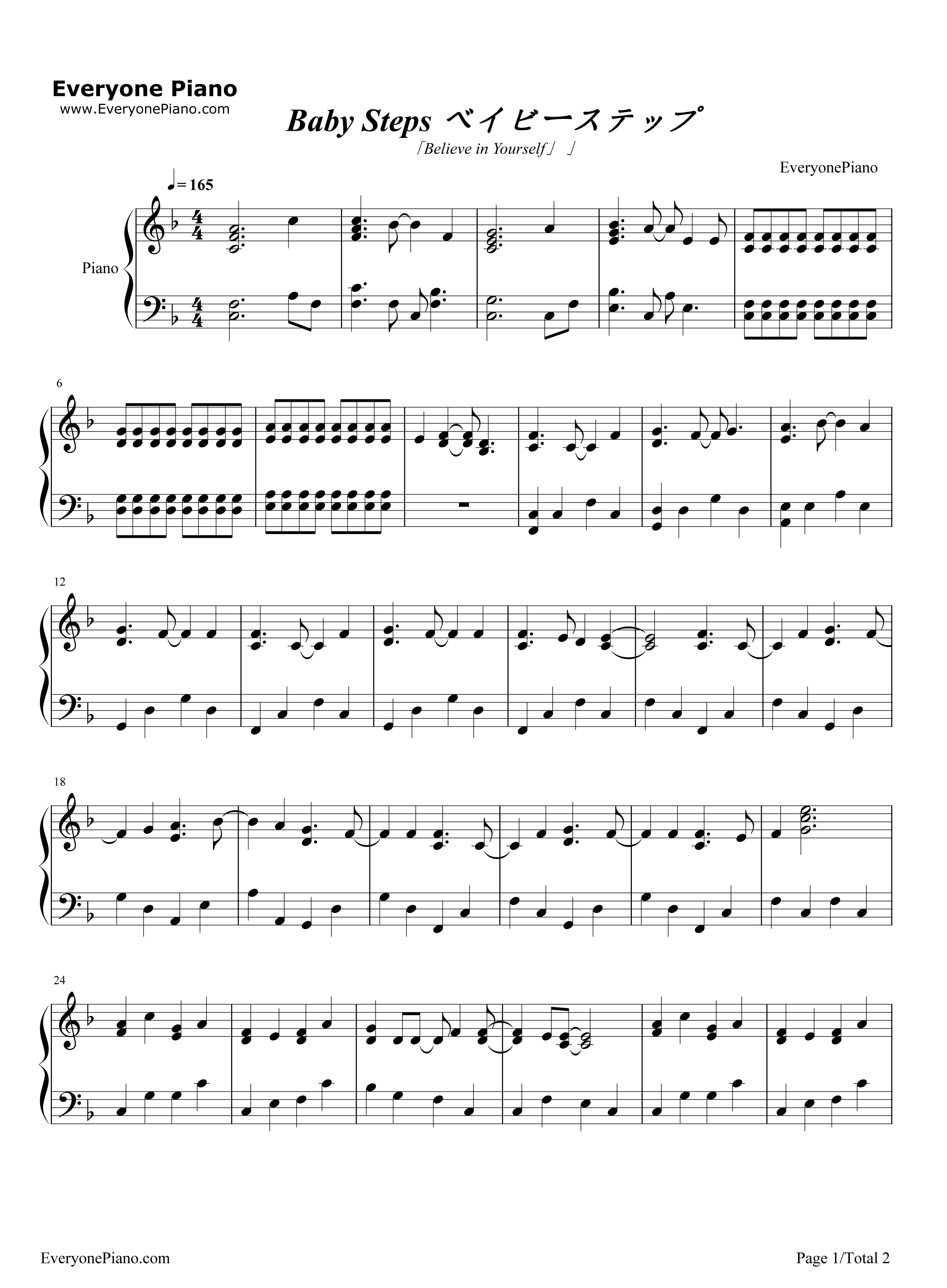 Believe_In_Yourself钢琴谱_阿部真央