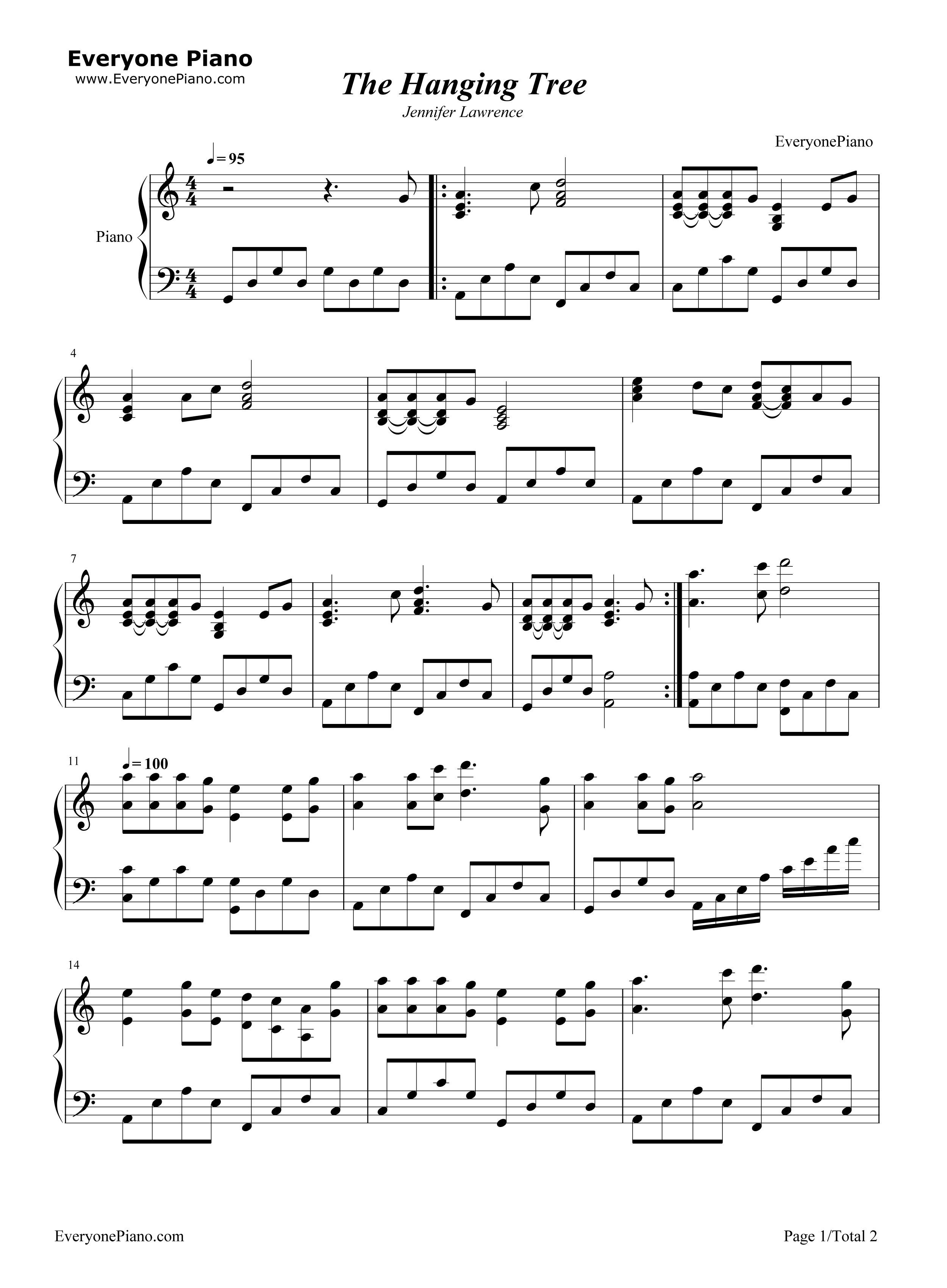The_Hanging_Tree钢琴谱_Jennifer_Lawrence