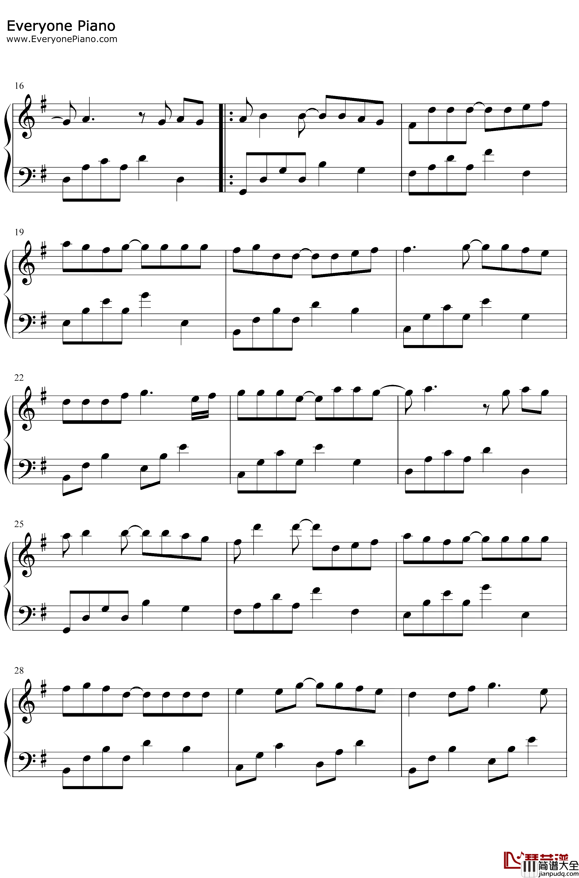 你怕不怕失去我钢琴谱_刘增瞳_刘增瞳