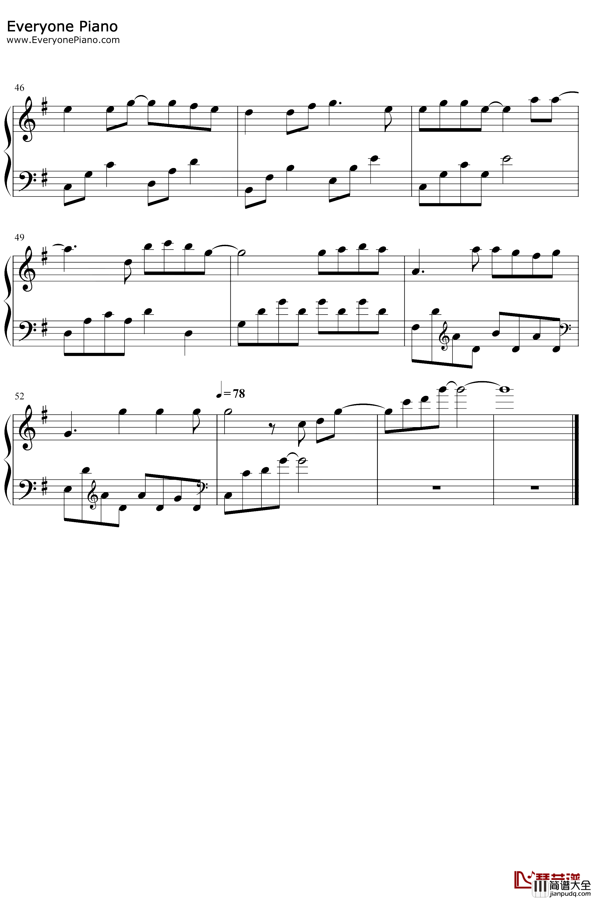 你怕不怕失去我钢琴谱_刘增瞳_刘增瞳