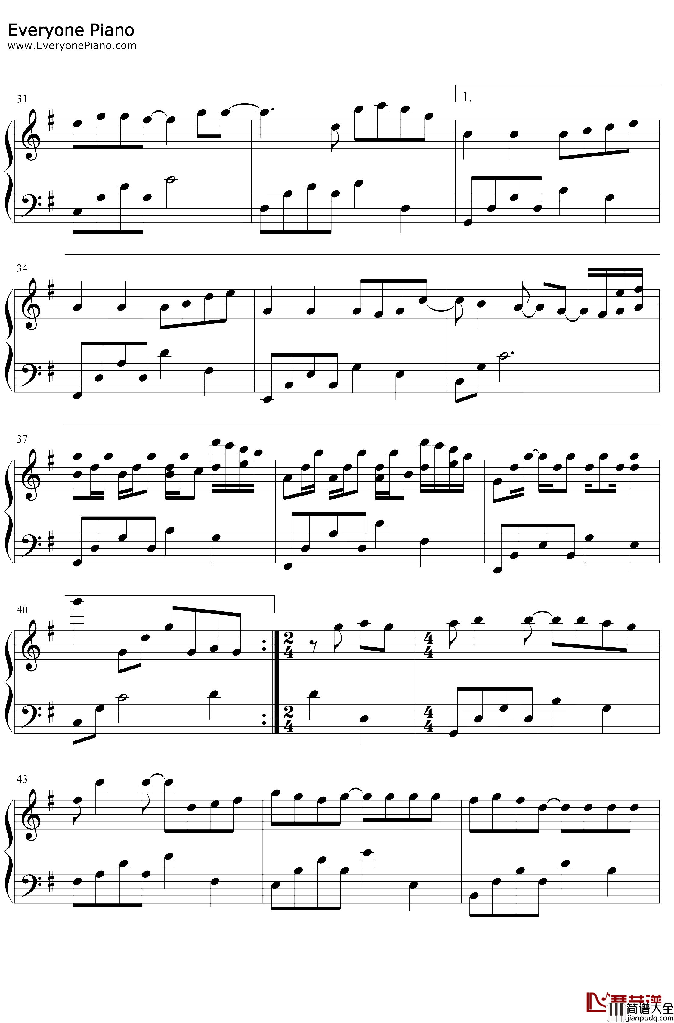 你怕不怕失去我钢琴谱_刘增瞳_刘增瞳