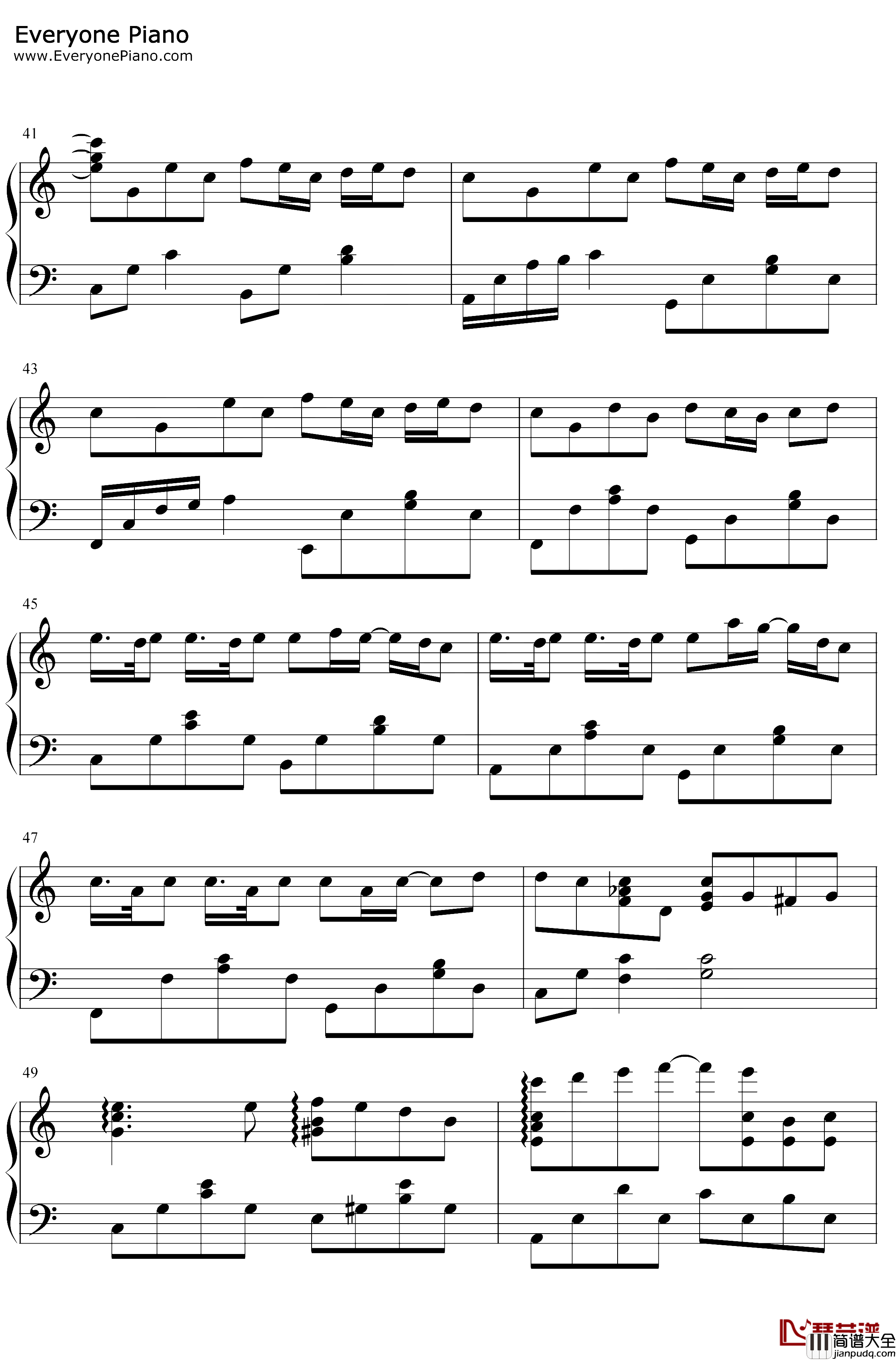 周杰伦钢琴串烧钢琴谱_周杰伦_哎呦,不错嘛