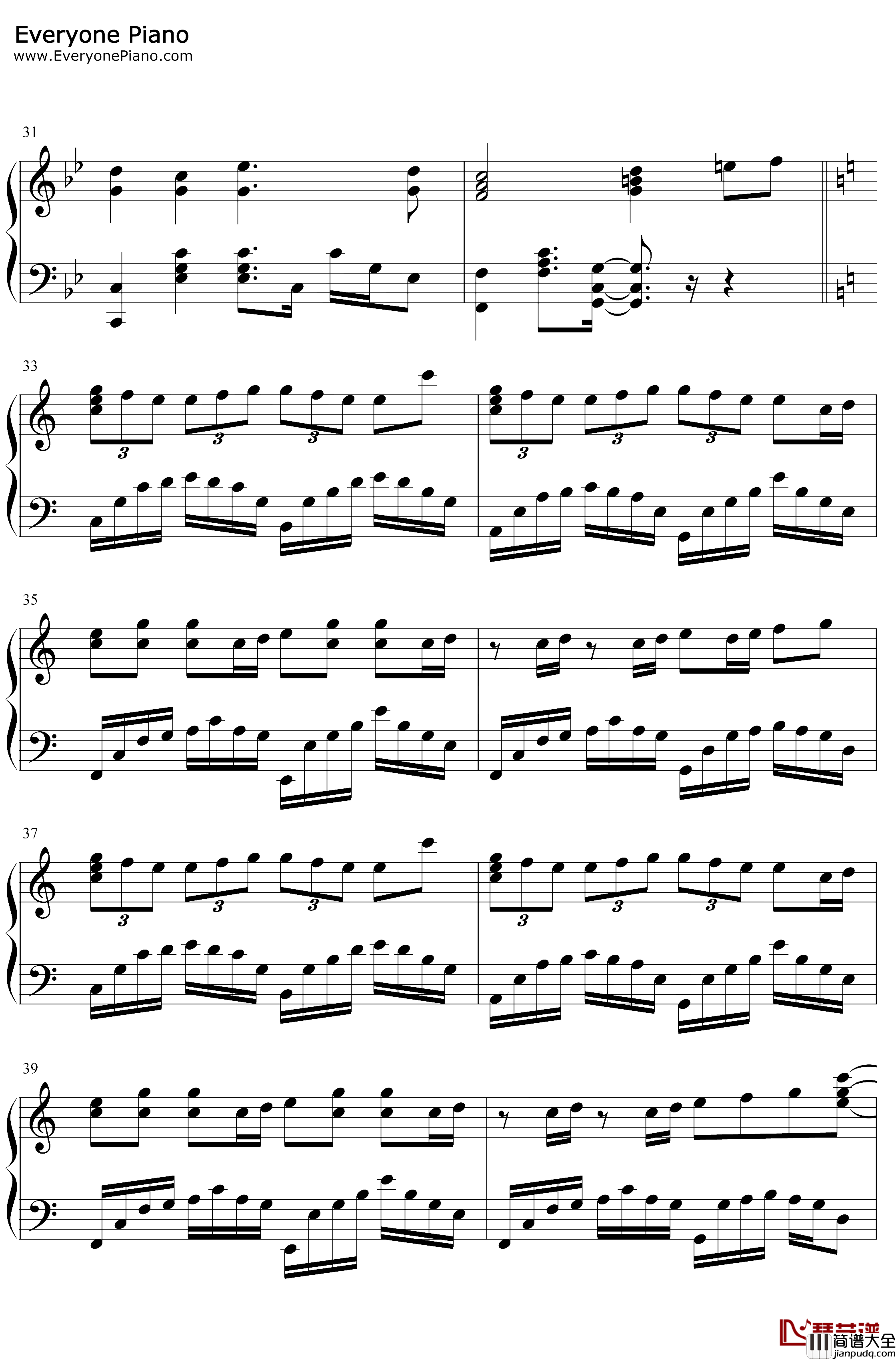 周杰伦钢琴串烧钢琴谱_周杰伦_哎呦,不错嘛