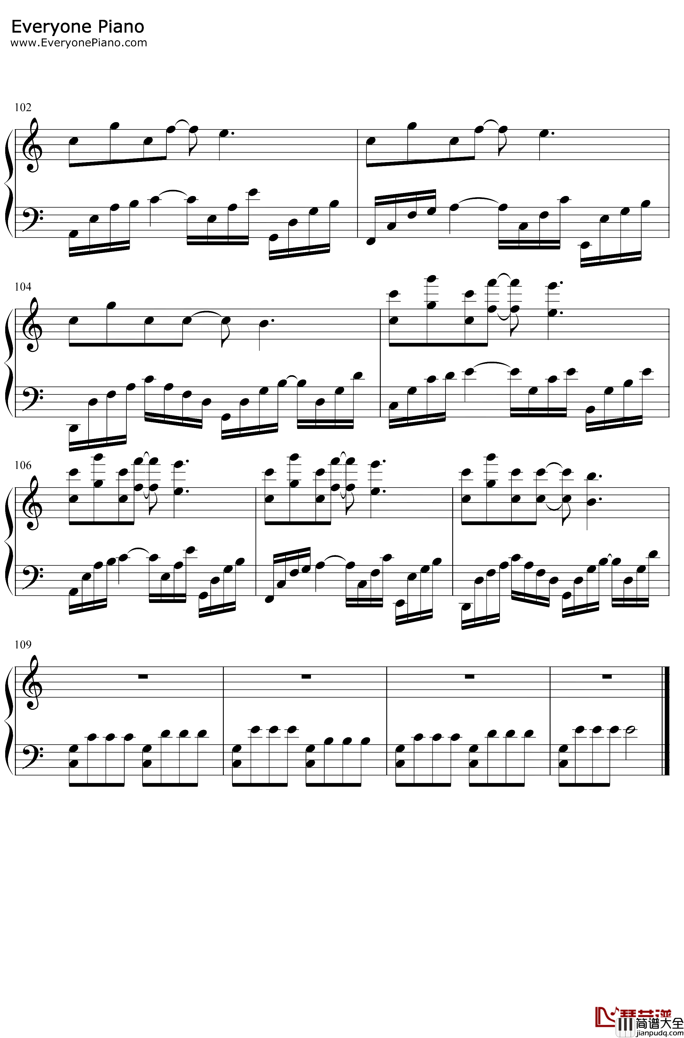 周杰伦钢琴串烧钢琴谱_周杰伦_哎呦,不错嘛