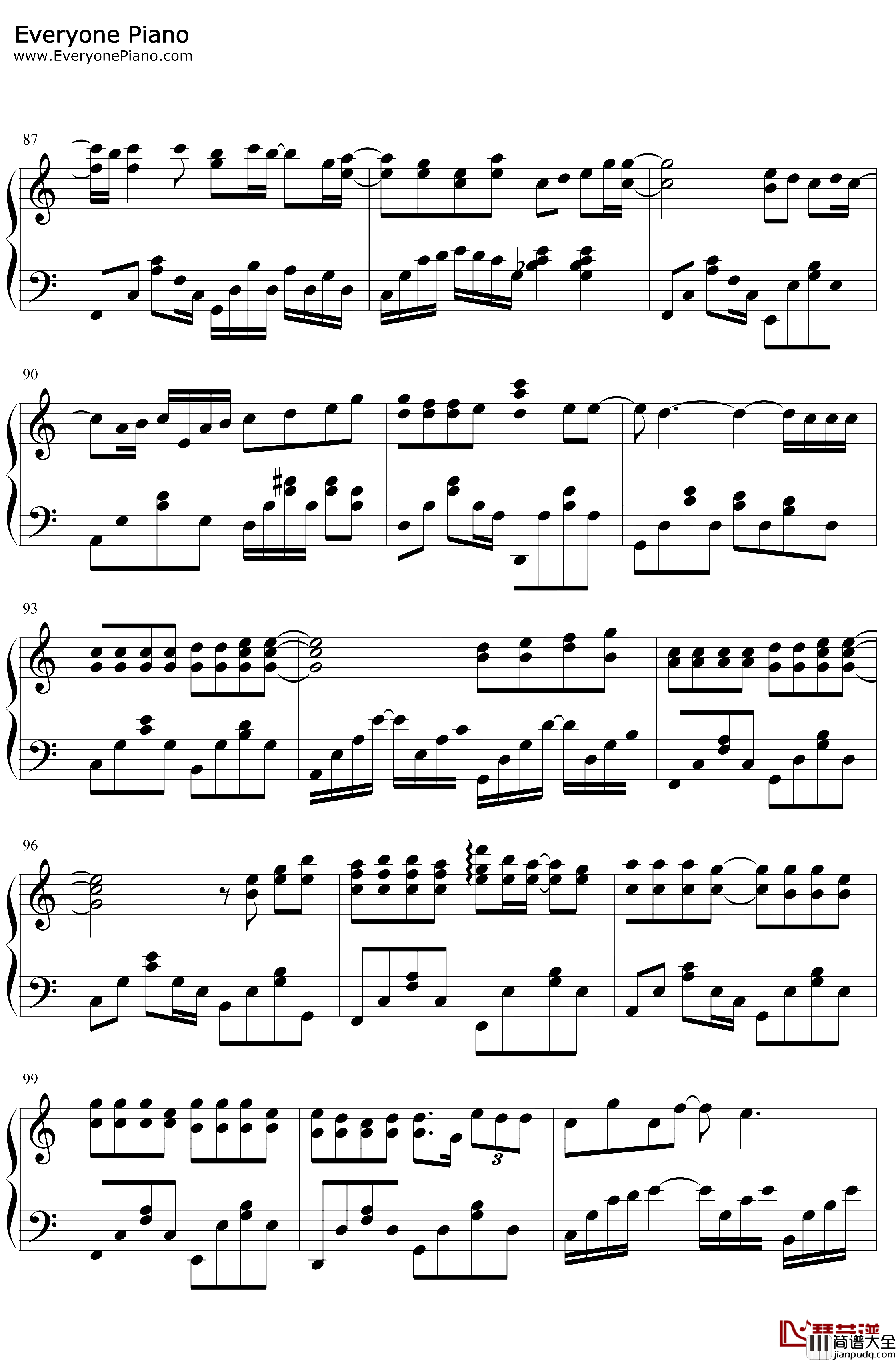 周杰伦钢琴串烧钢琴谱_周杰伦_哎呦,不错嘛