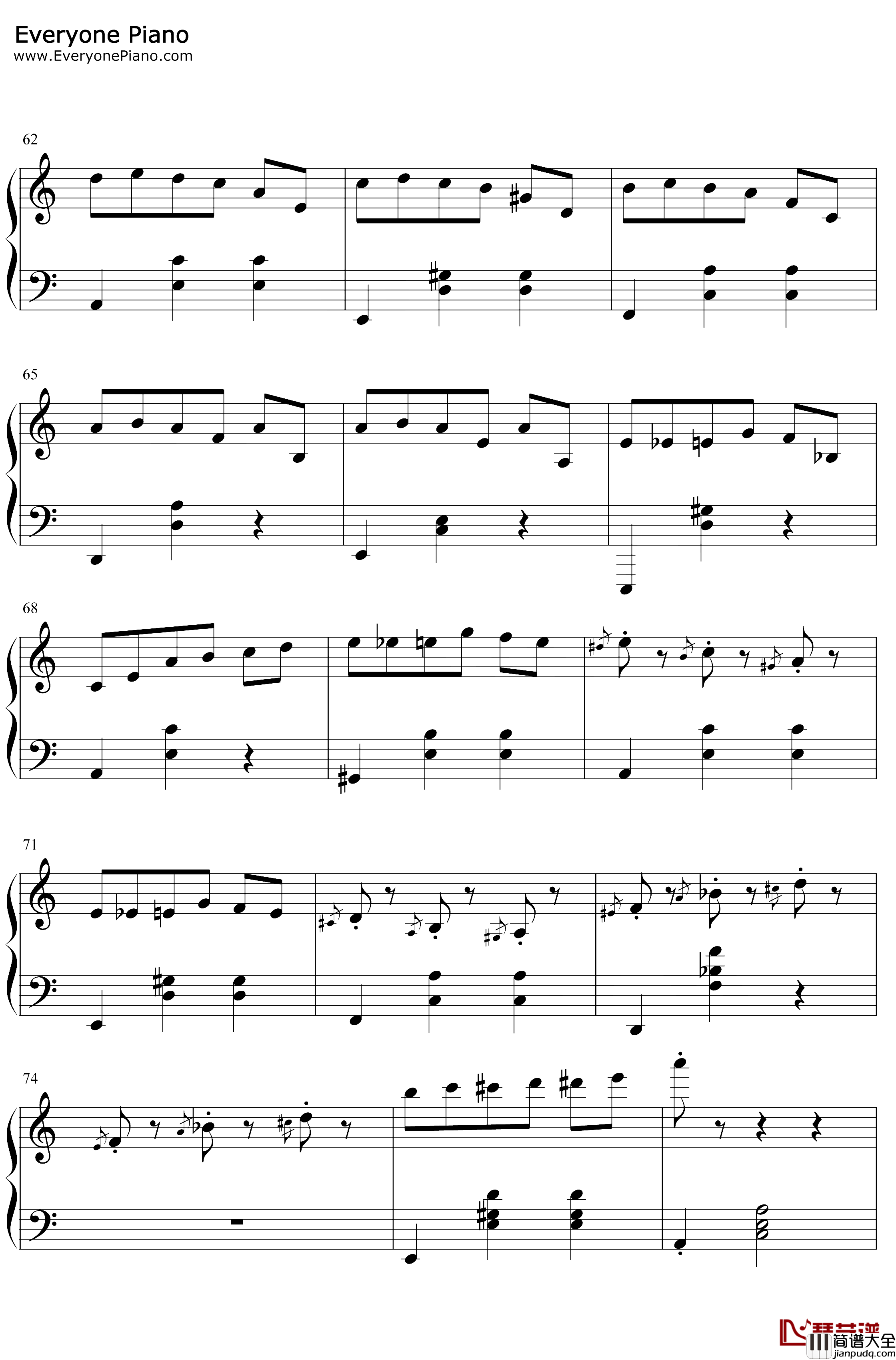 周杰伦钢琴串烧钢琴谱_周杰伦_哎呦,不错嘛