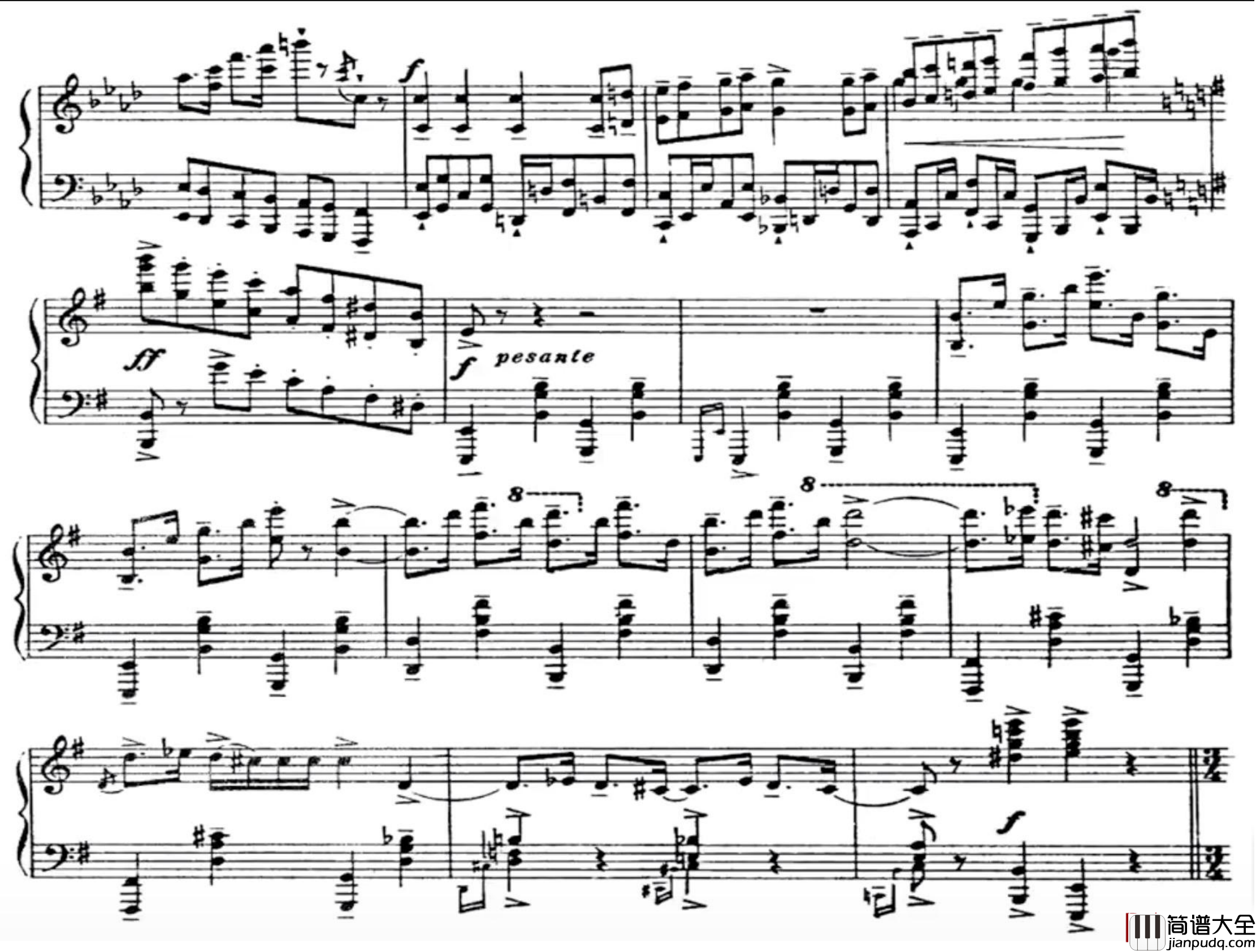 骑士之舞钢琴谱