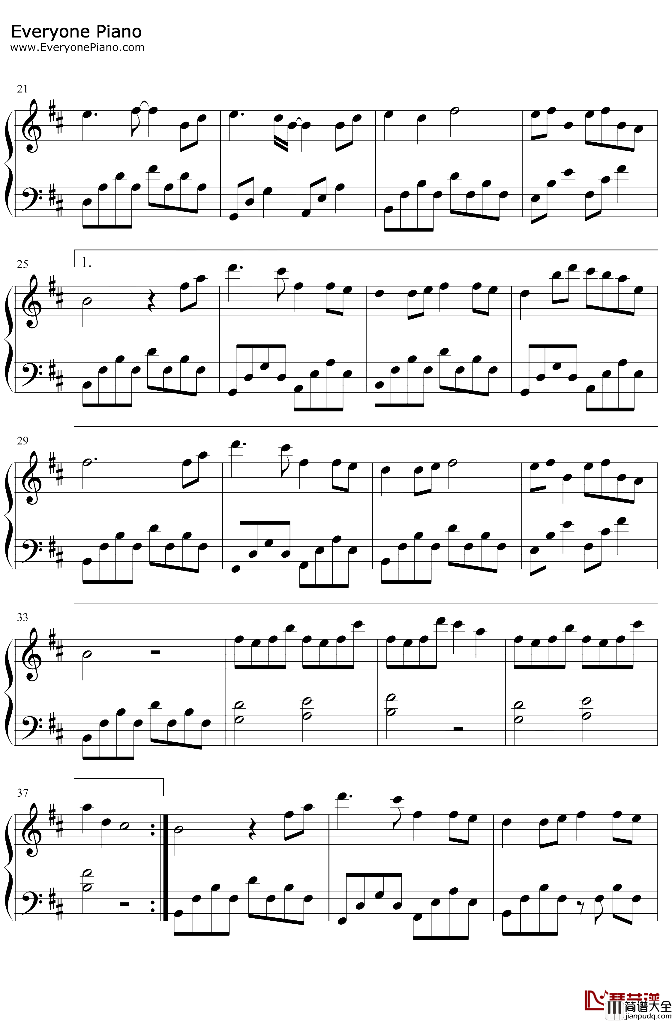 大鱼钢琴谱_周深_简单完整版