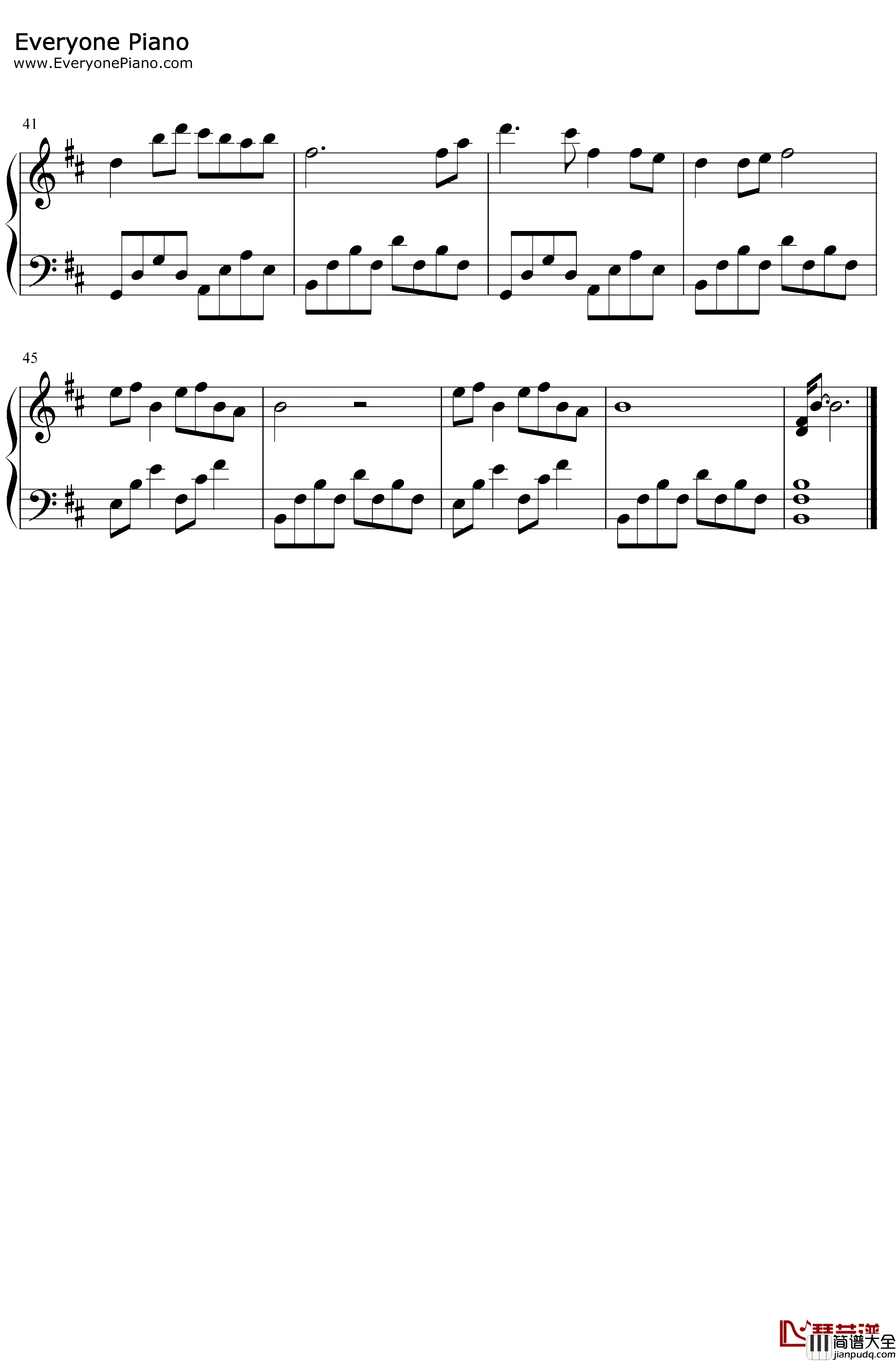 大鱼钢琴谱_周深_简单完整版