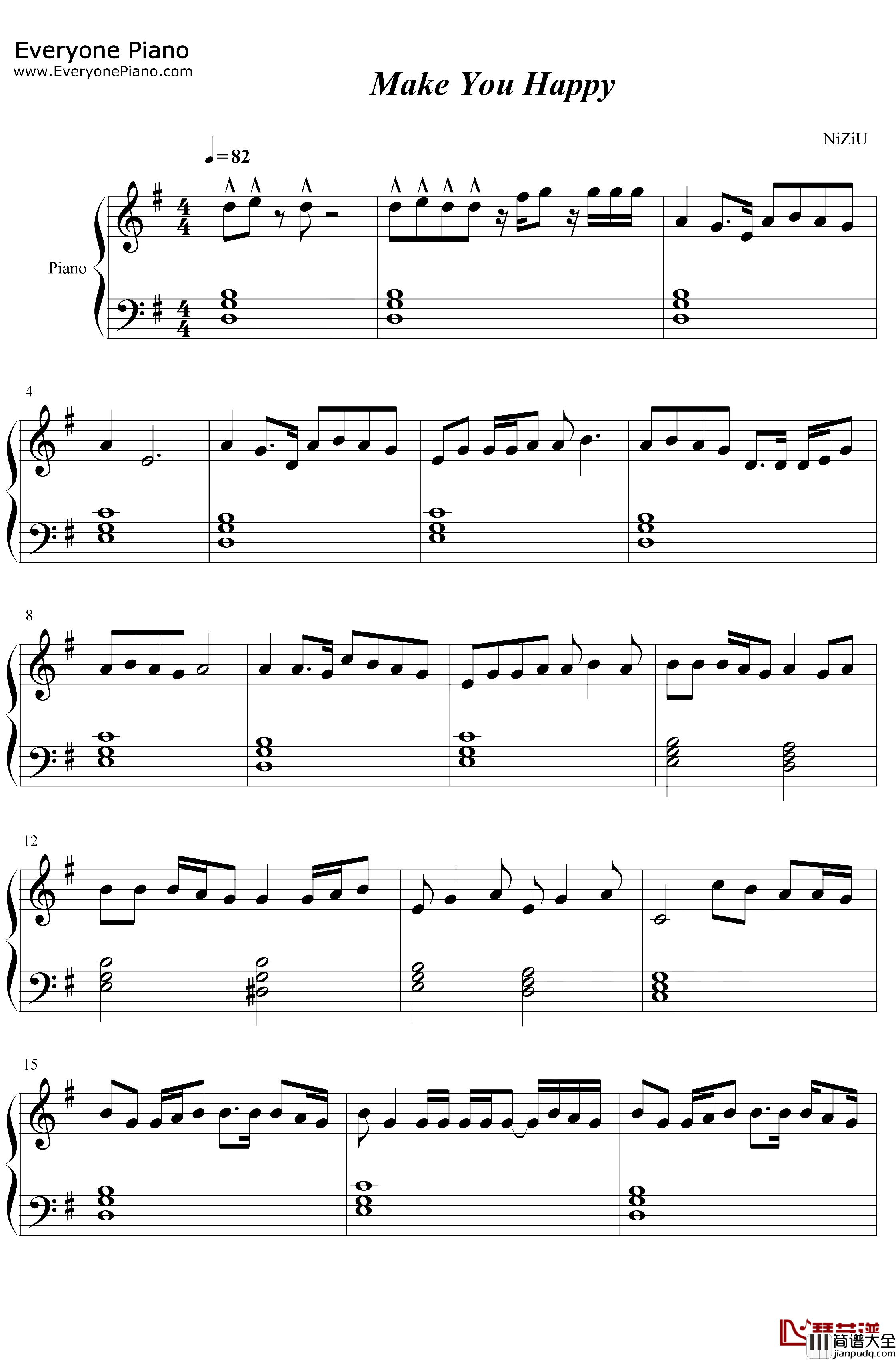 Make_You_Happy钢琴谱__JYP日本女团NiziU出道曲