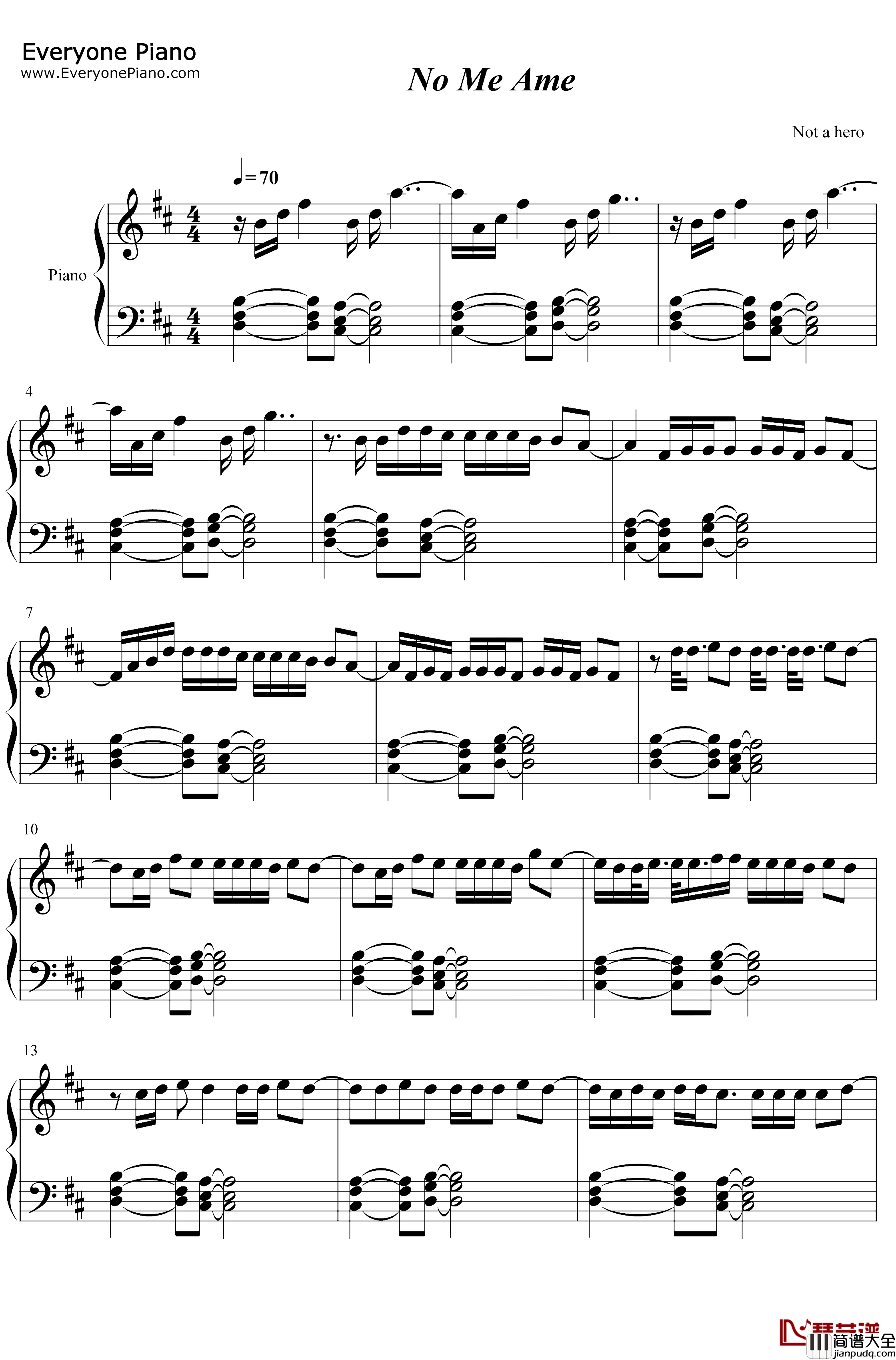 No_Me_Ame钢琴谱_Anuel_AA/Rvssian/JuiceWrld