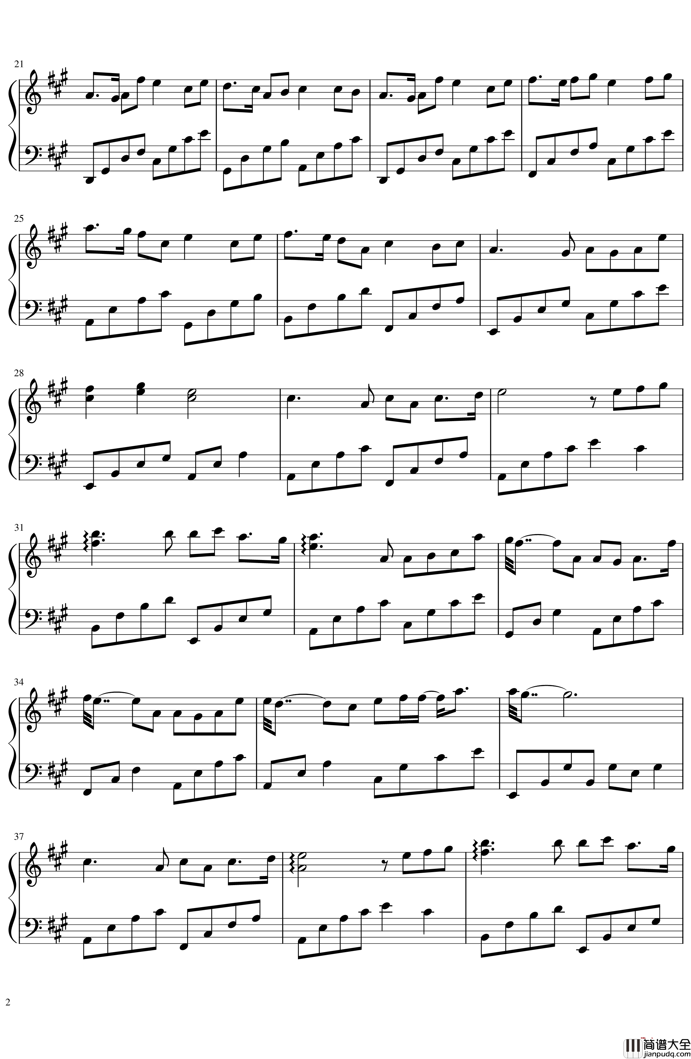 暖色胶片钢琴谱_简单版_原曲_ほころび_