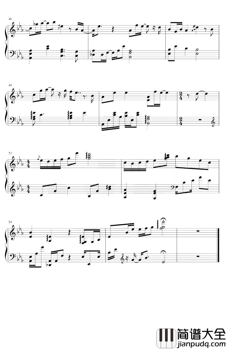 生生钢琴谱_林俊杰_降D调