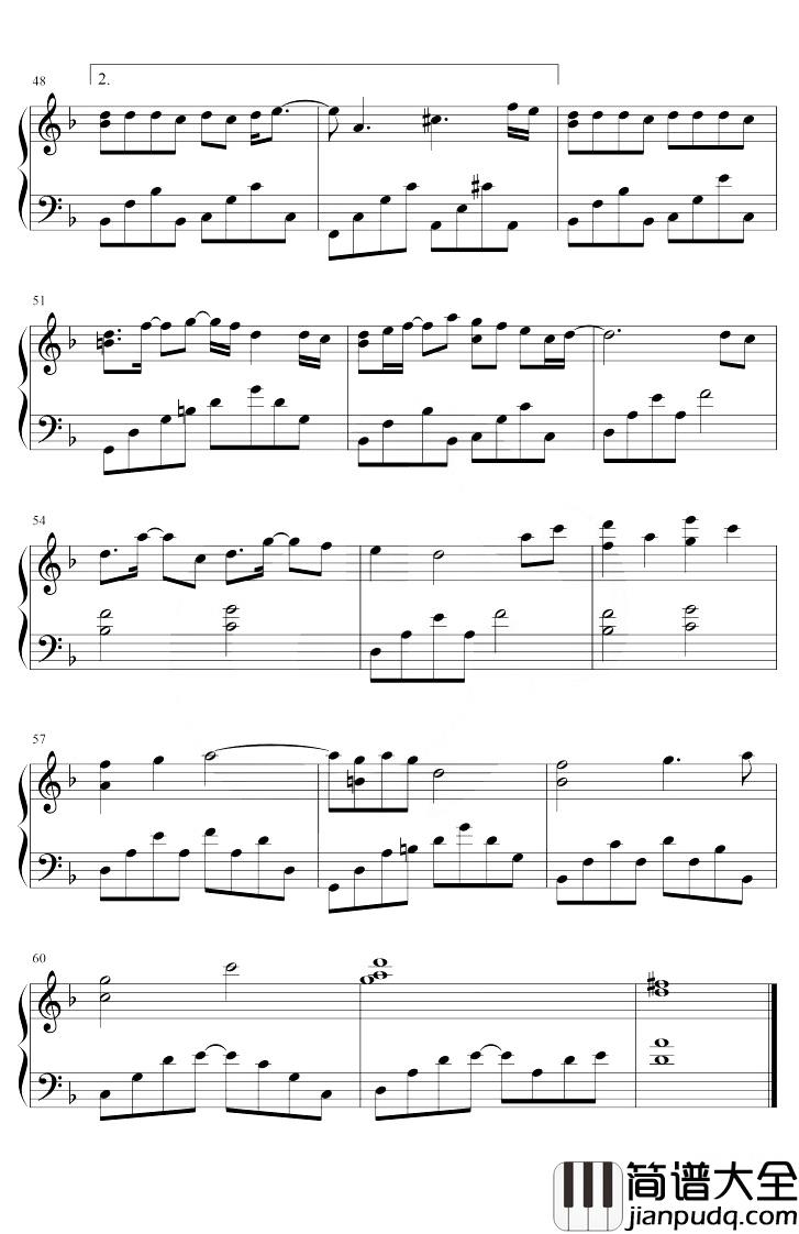 枕边人钢琴谱_胡彦斌_F调_电视剧_枕上书_插曲