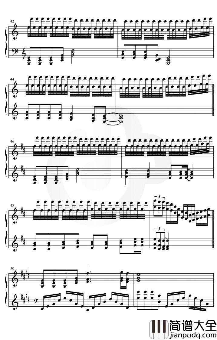 你不要担心钢琴谱_李笛_A调