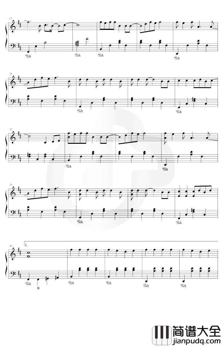 我还年轻，我还年轻钢琴谱_老王乐队_D调