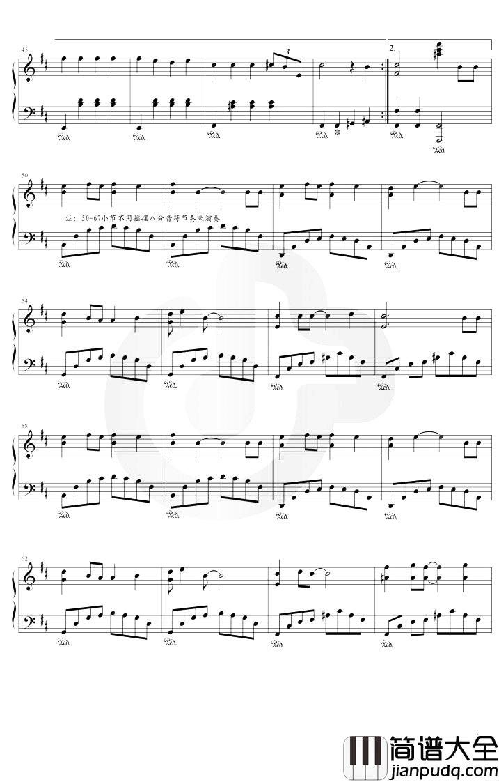 我还年轻，我还年轻钢琴谱_老王乐队_D调