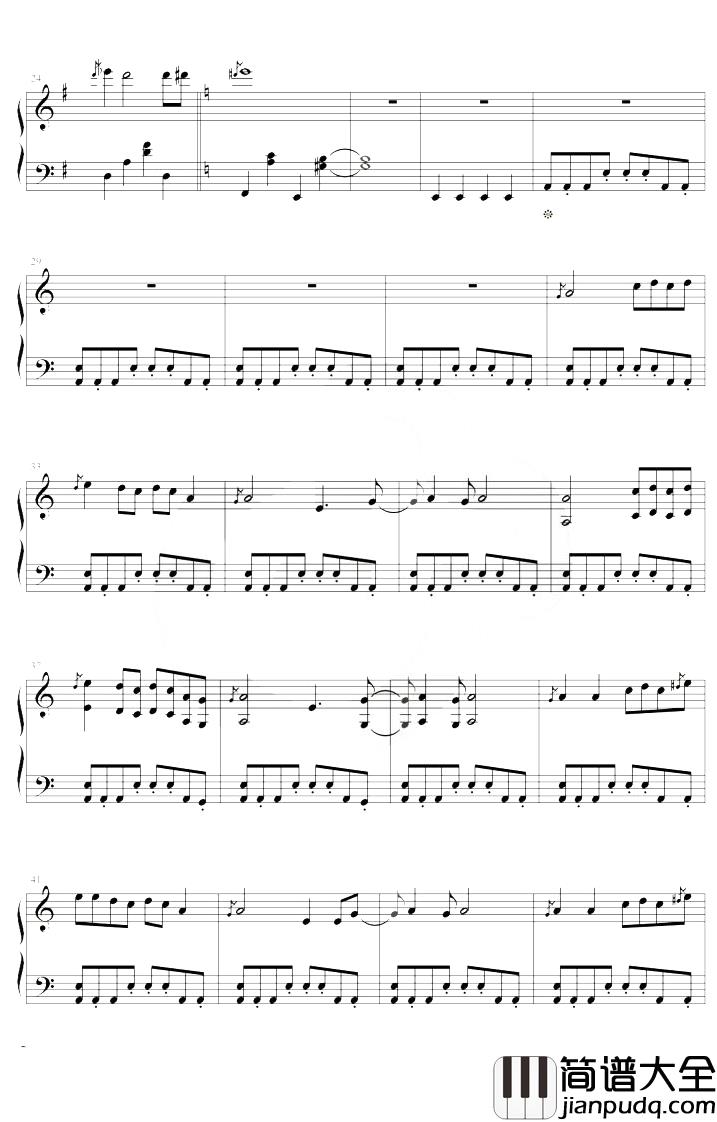 荒野魂斗罗钢琴谱_华晨宇_G调_高度还原版