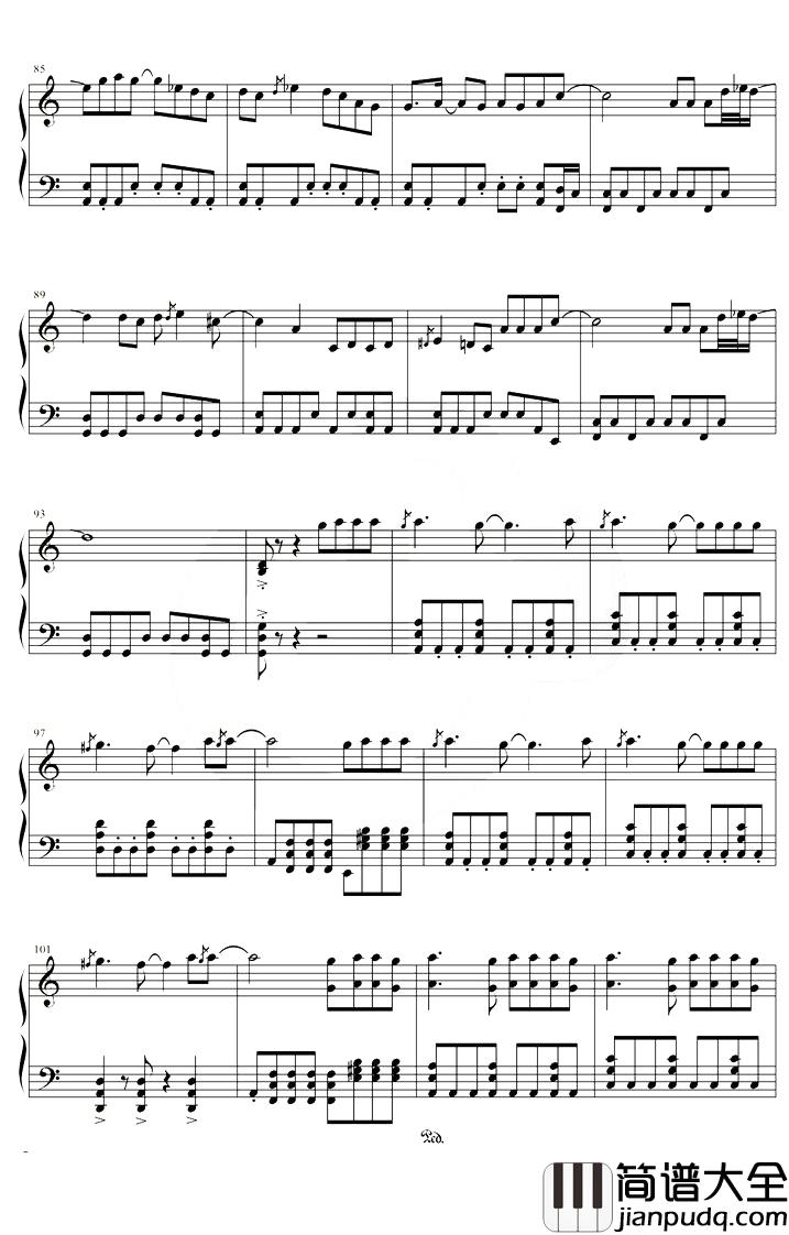 荒野魂斗罗钢琴谱_华晨宇_G调_高度还原版