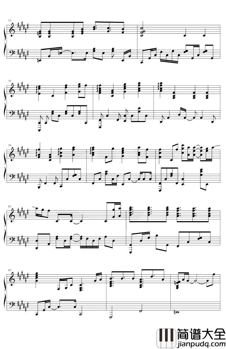 你要相信这不是最后一天钢琴谱_华晨宇_升F调