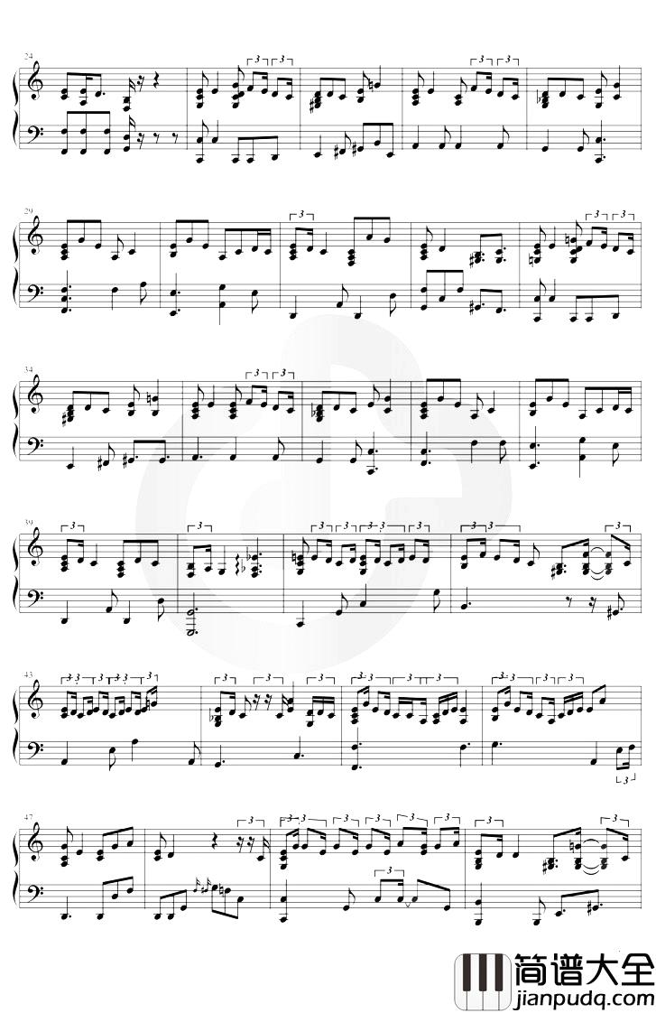 别问很可怕钢琴谱_J.Sheon_C调_Wandy钢琴版