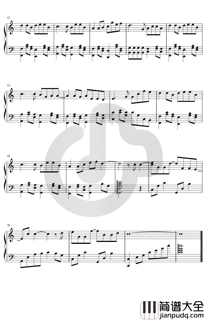 那女孩对我说钢琴谱_黄义达_C调