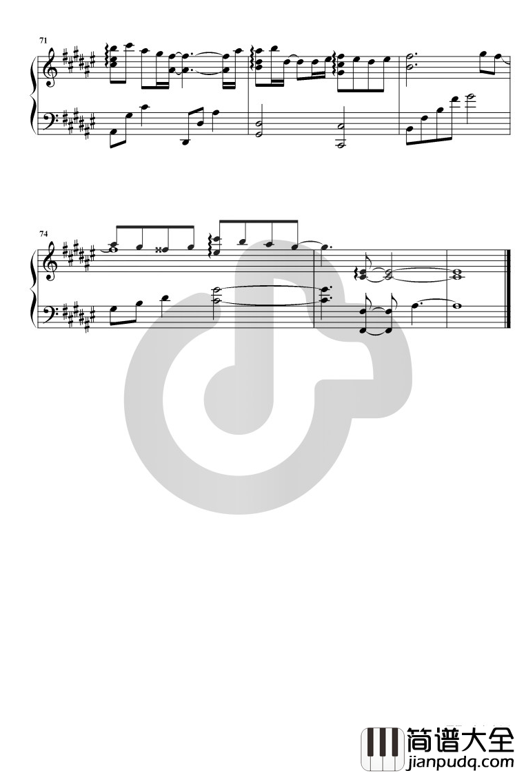 愿得一心人钢琴谱_周深_升F调_电视剧鹤唳华亭主题曲