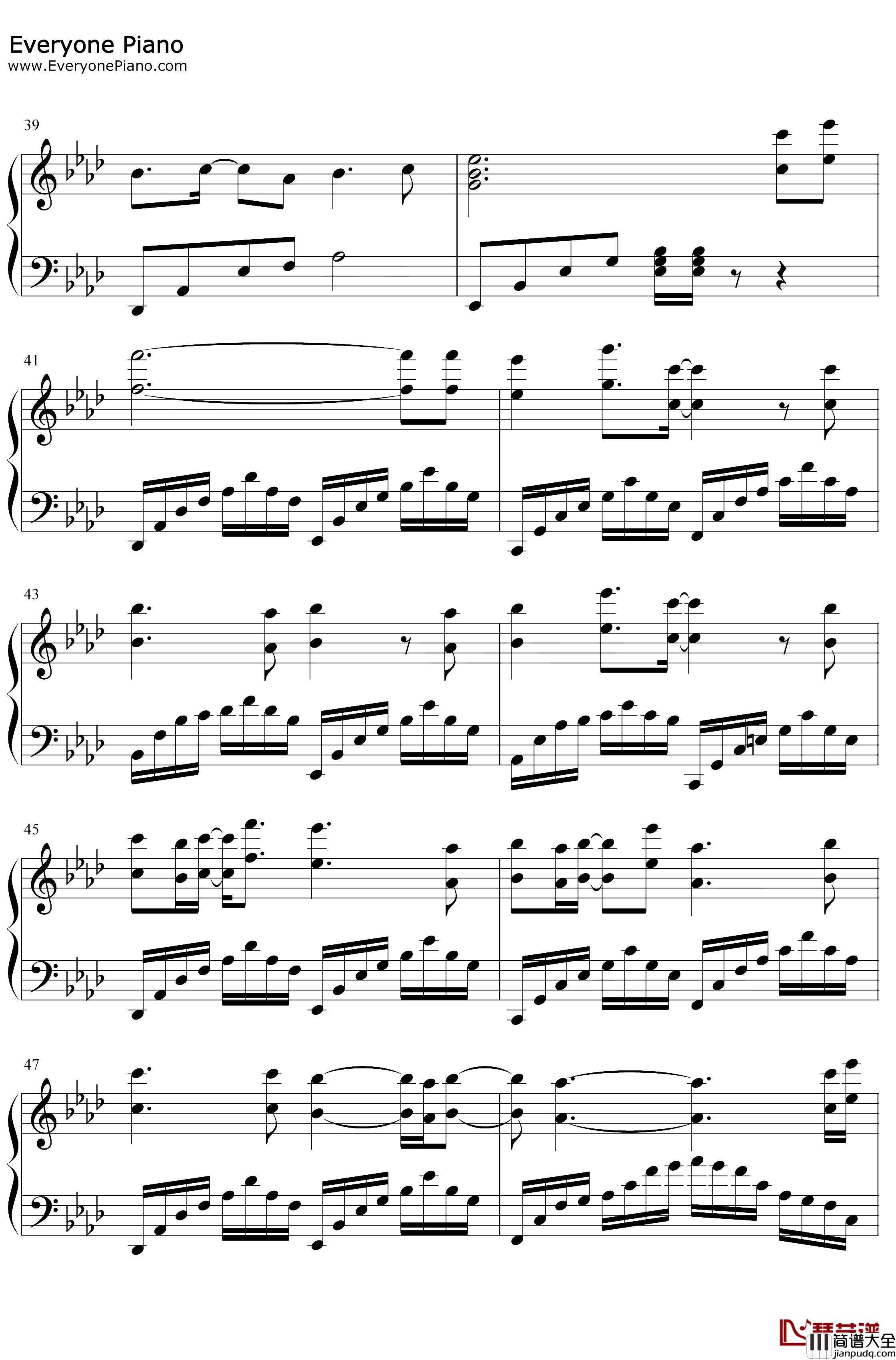 此生不换钢琴谱_青鸟飞鱼_仙剑奇侠传三插曲