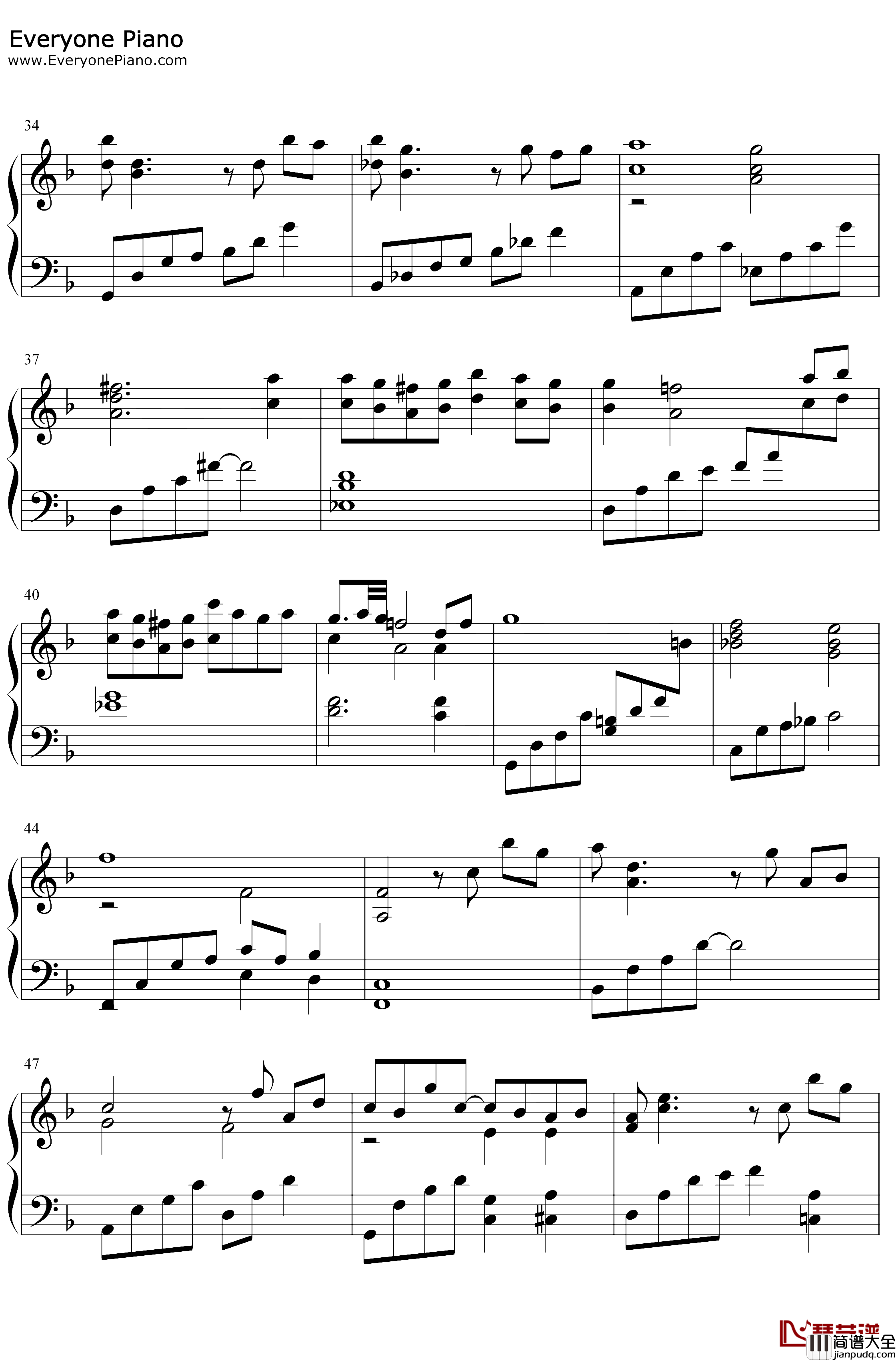 最终幻想VIITifa主题曲钢琴谱_植松伸夫_FF7TifasTheme