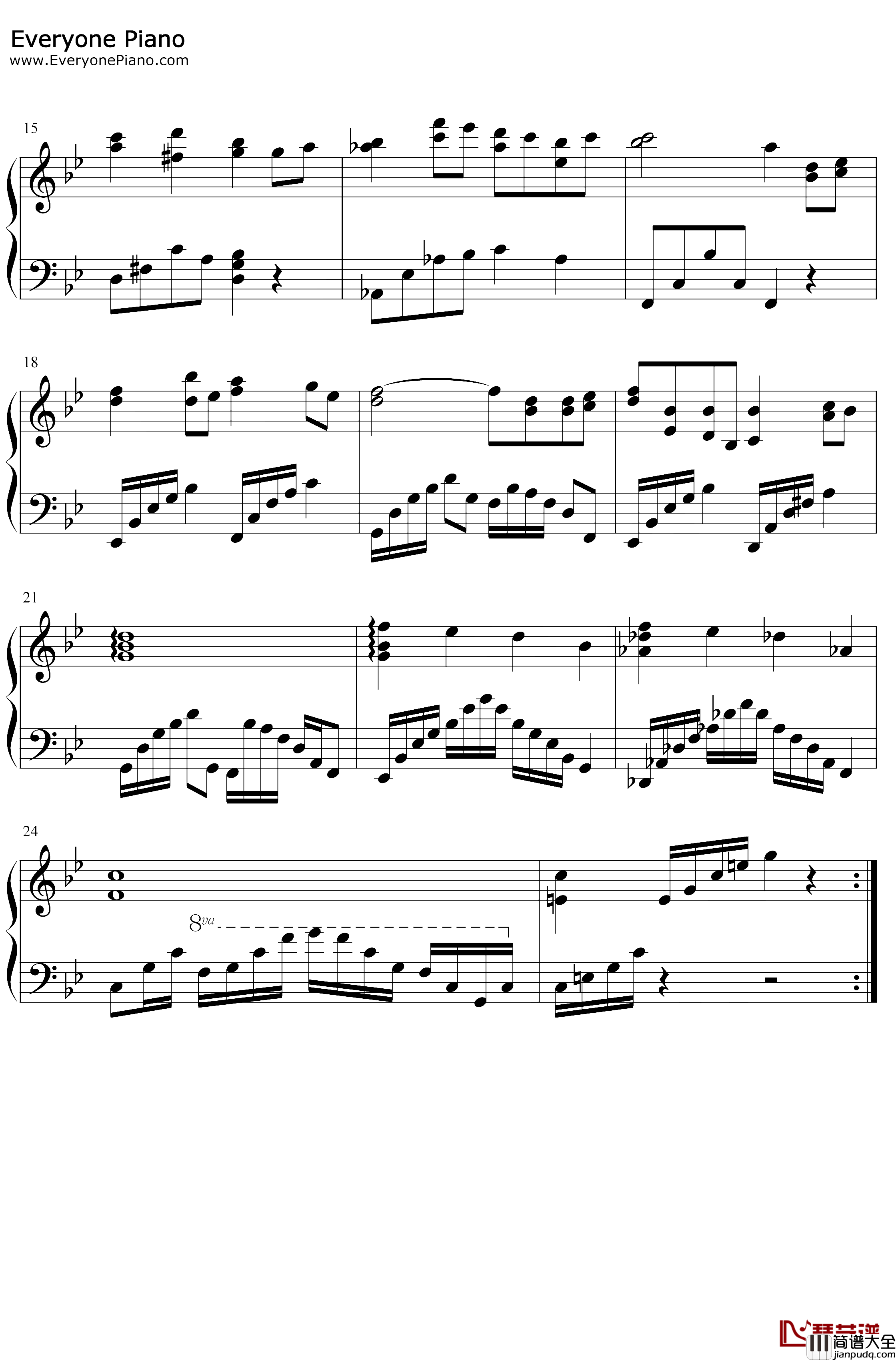 Ophilia_the_Cleric钢琴谱_西木康智_歧路旅人BGM