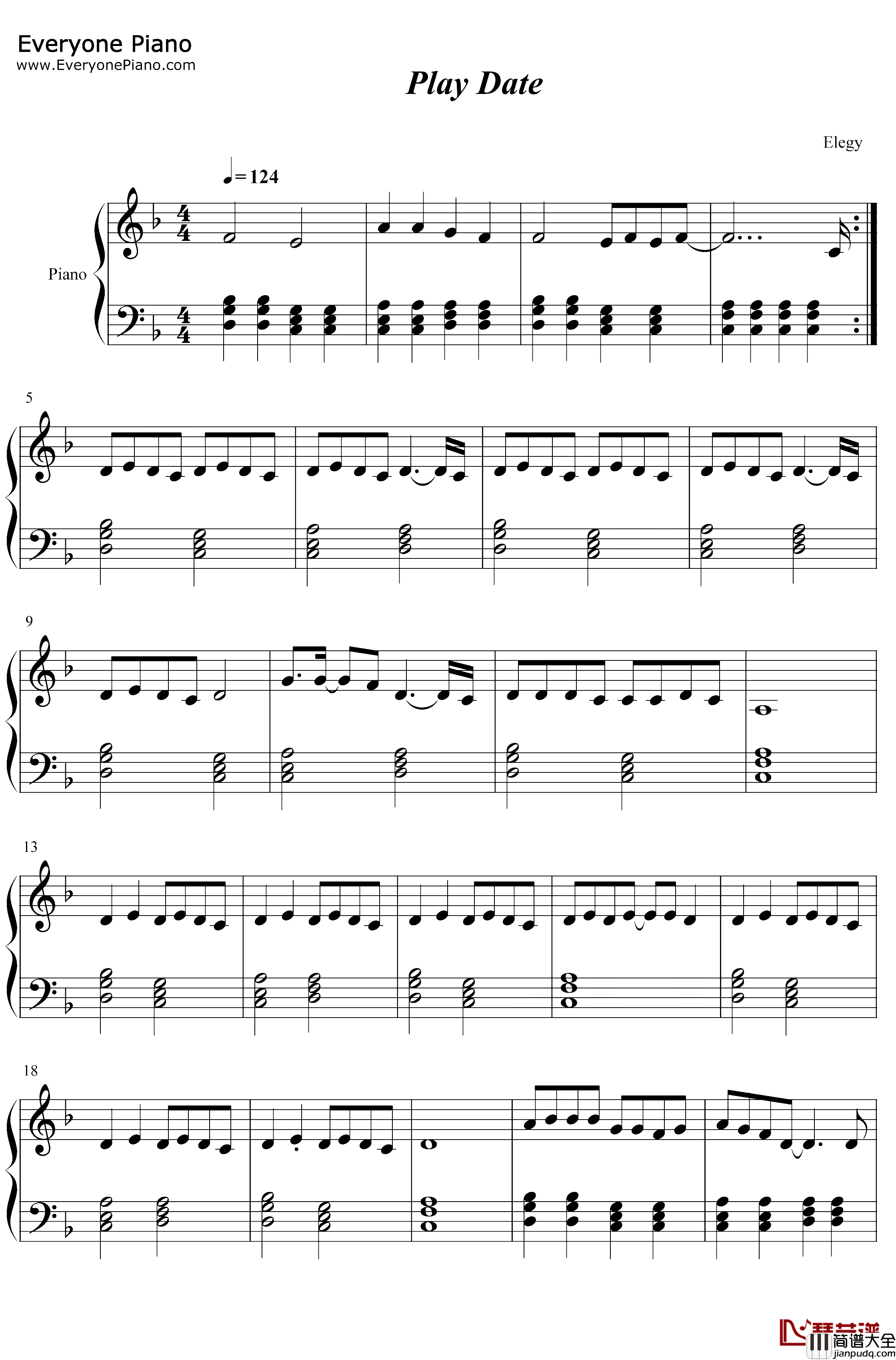 Play_Date钢琴谱_Melanie_Martinez_抖音热歌