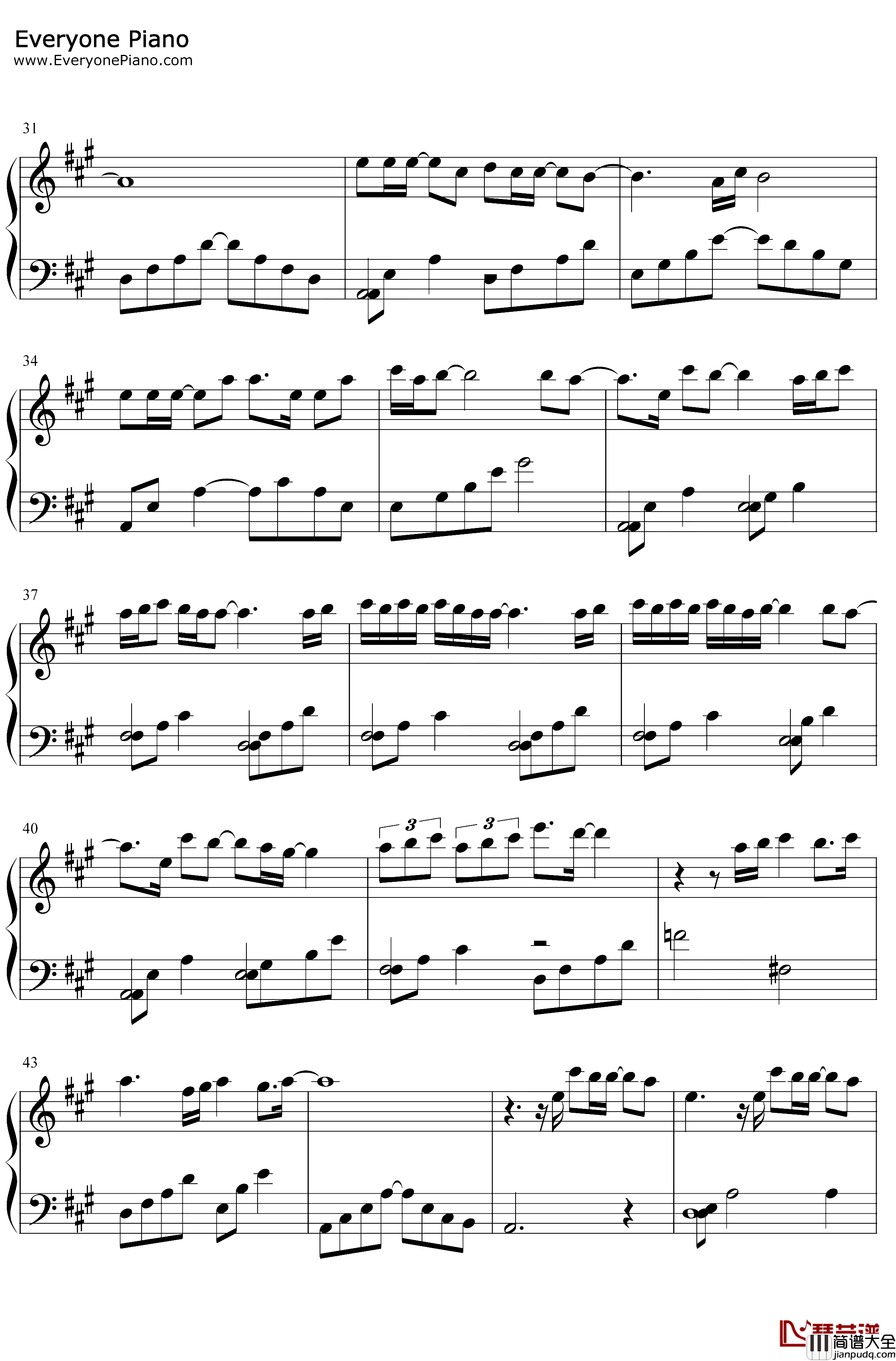 HereIAmAgain钢琴谱_白艺潾_爱的迫降OST