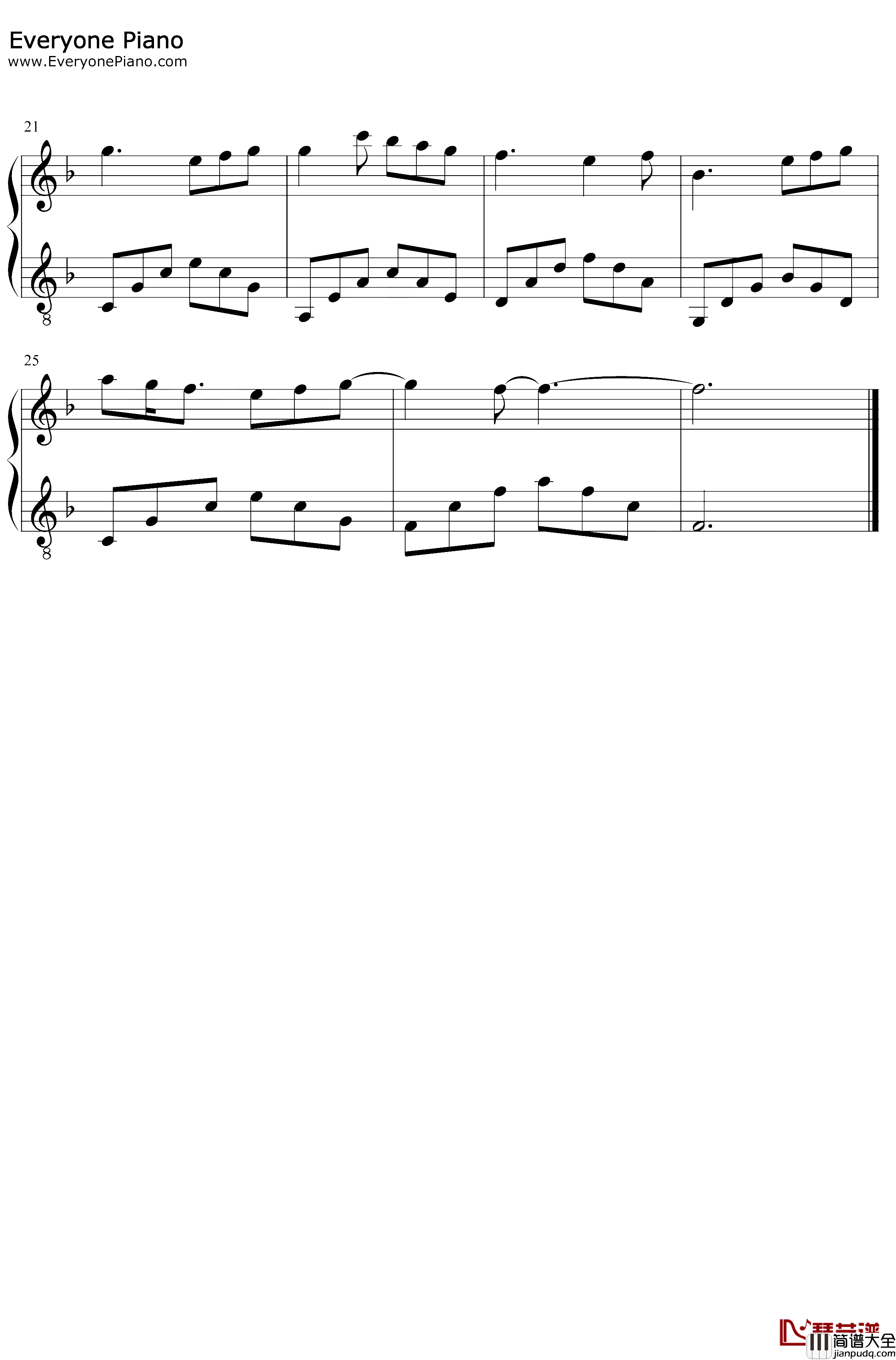 _喜欢你_钢琴谱_希林娜依·高_创造营2020