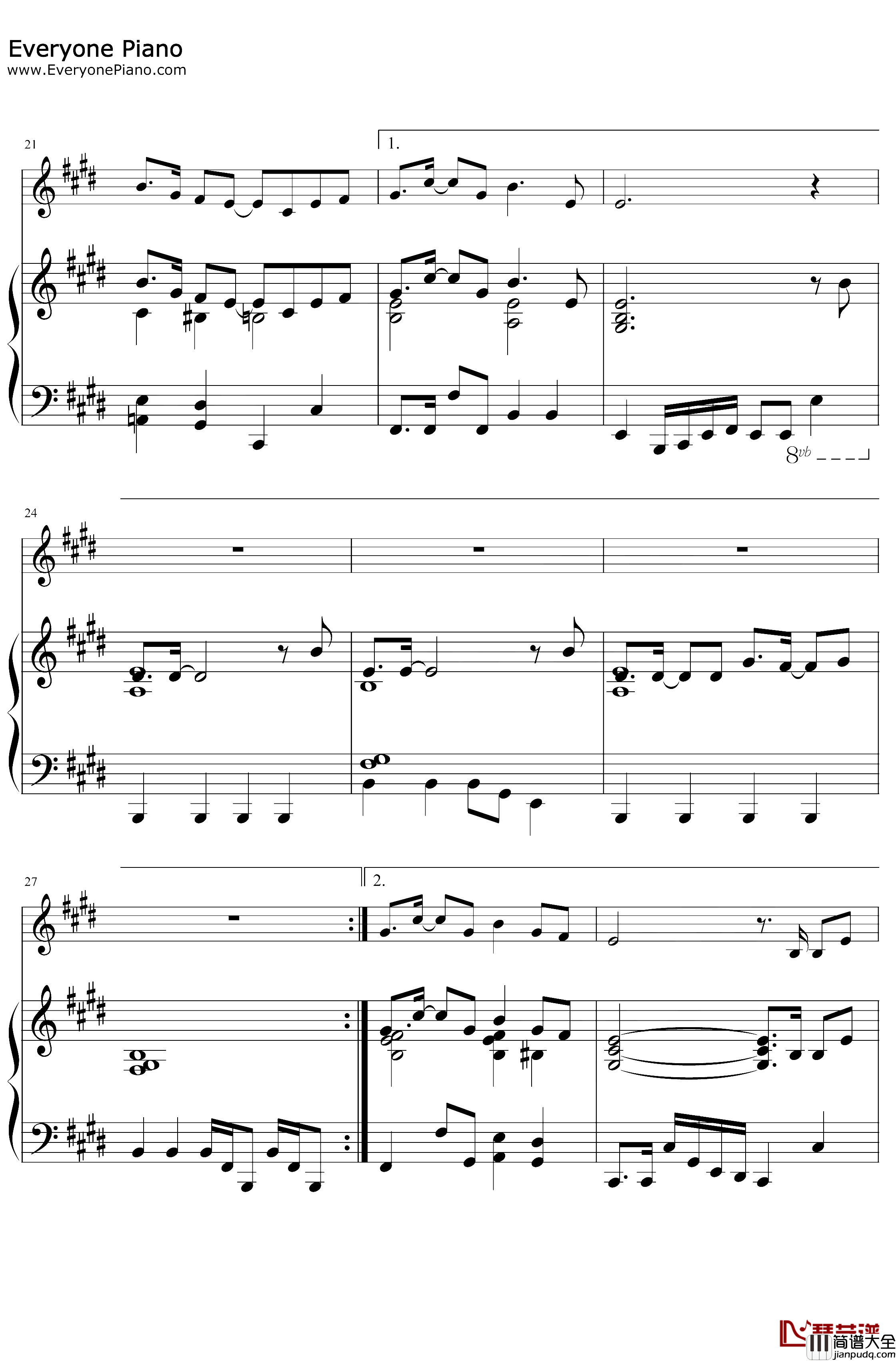 When_WillMy_Life_Begin钢琴谱_Mandy_Moore_魔发奇缘OST