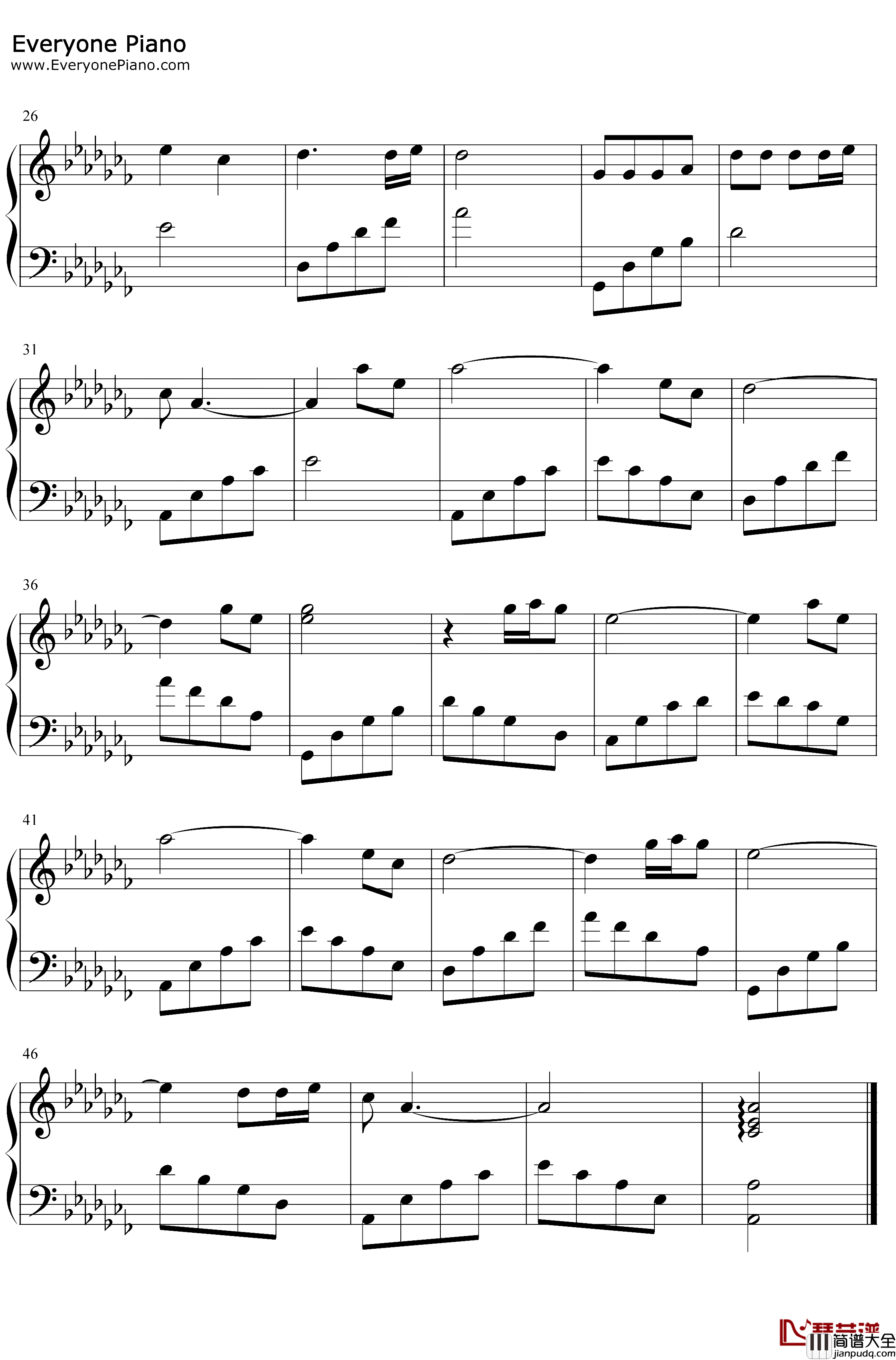 你莫走,我不走,赌过咒,拉过勾钢琴谱_山水组合_抖音爆火歌曲