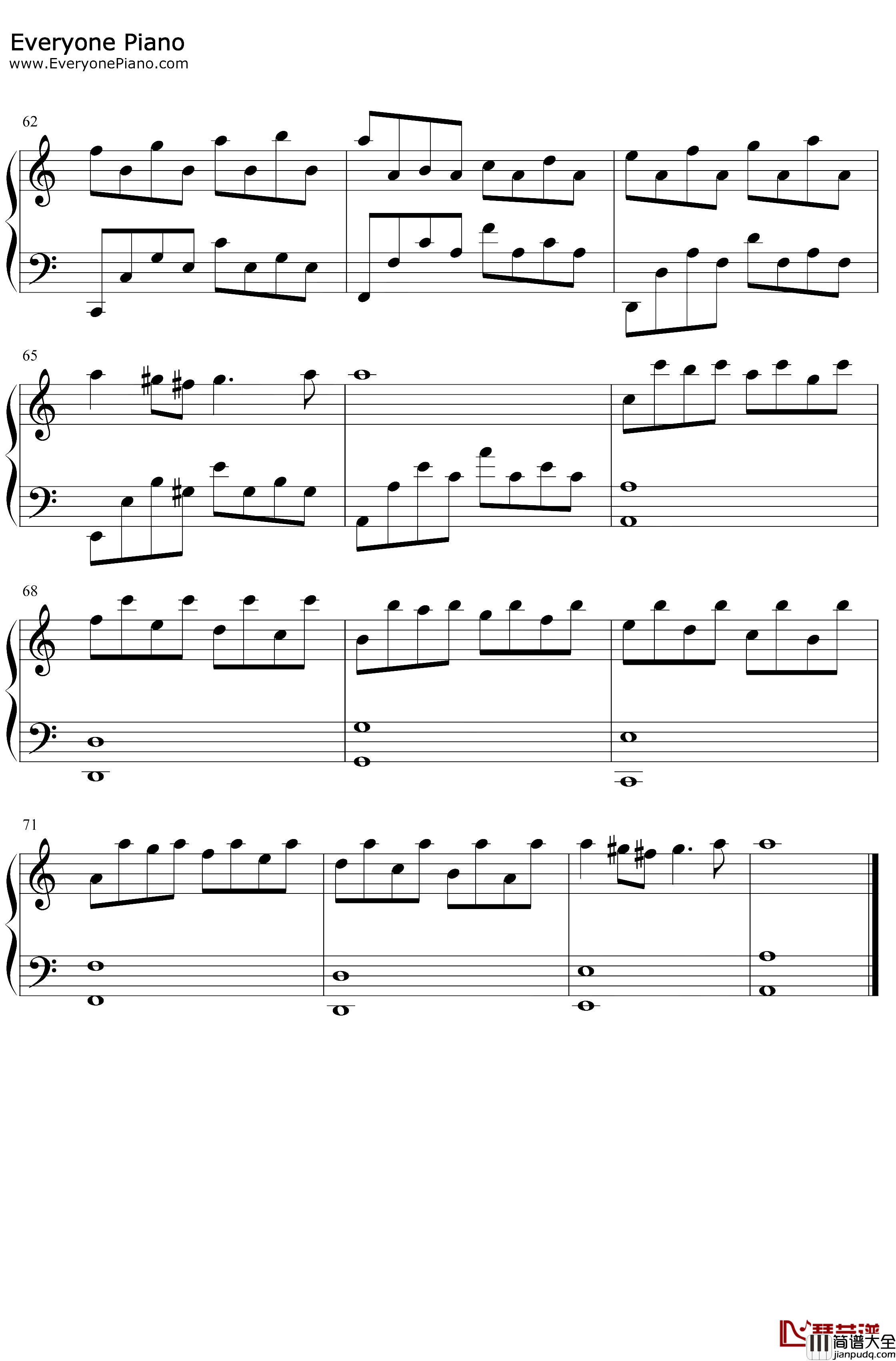 Passacaglia钢琴谱_Secret_Garden