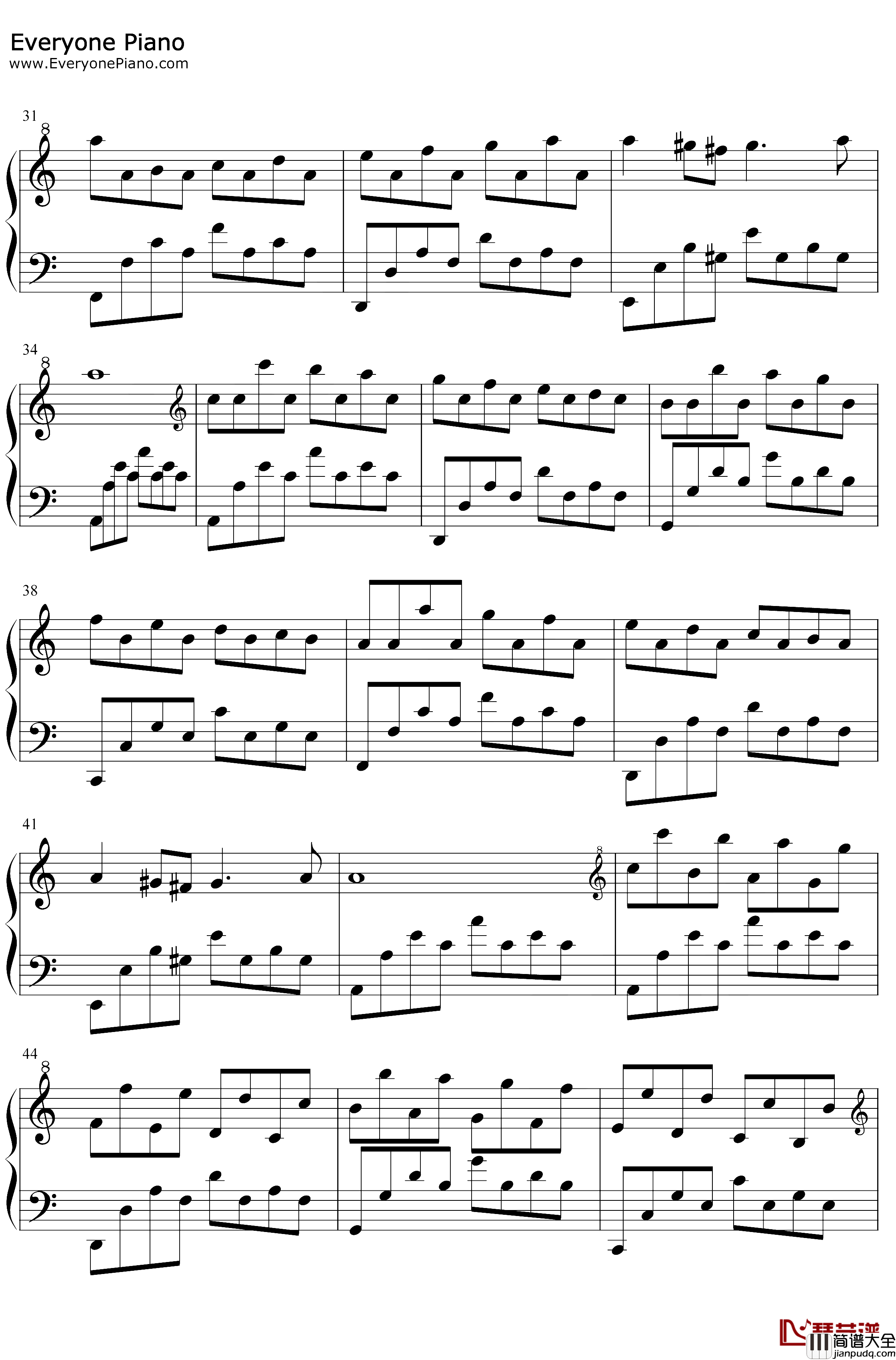 Passacaglia钢琴谱_Secret_Garden