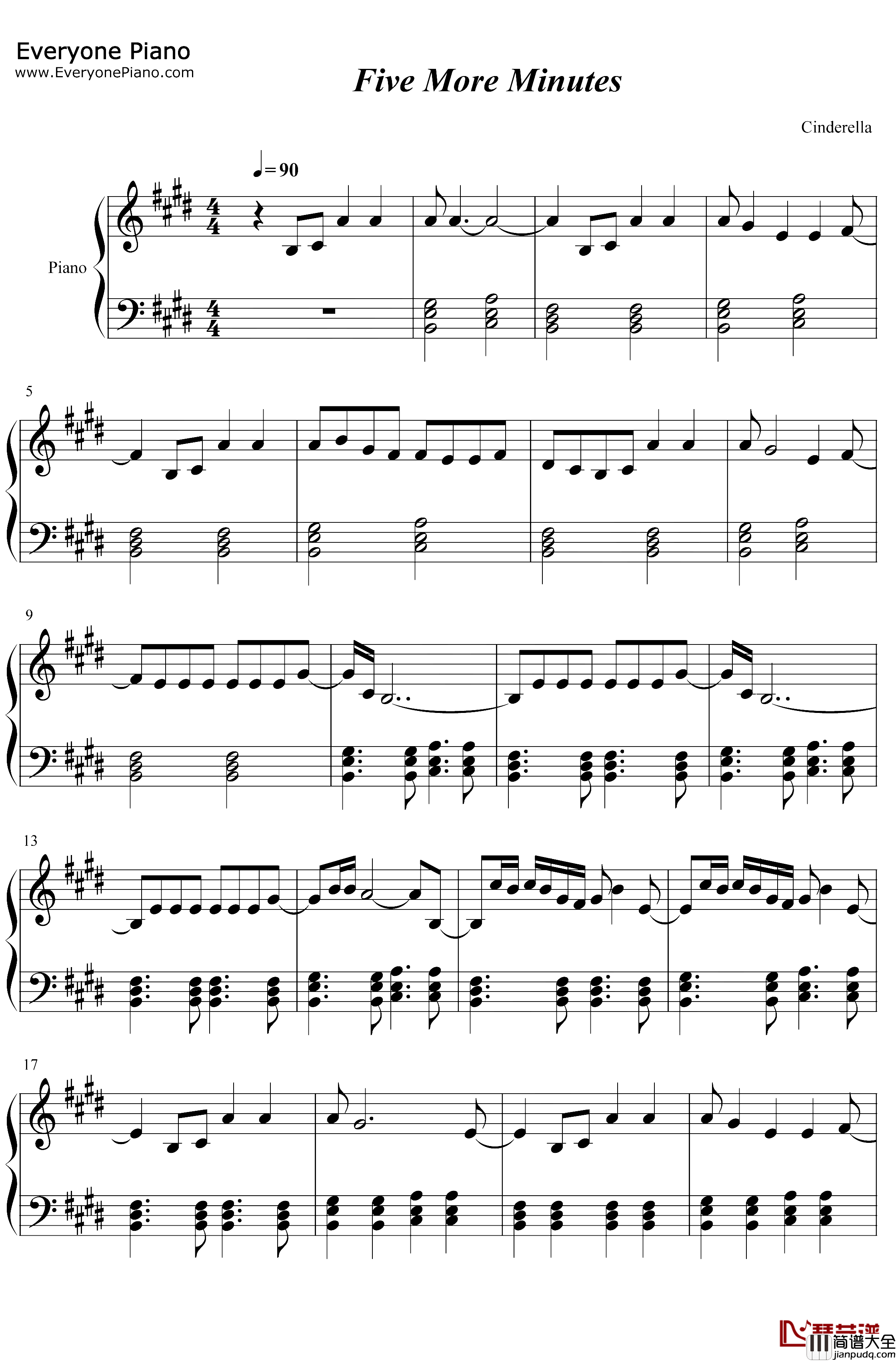 Five_More_Minutes钢琴谱_Jonas_Brothers