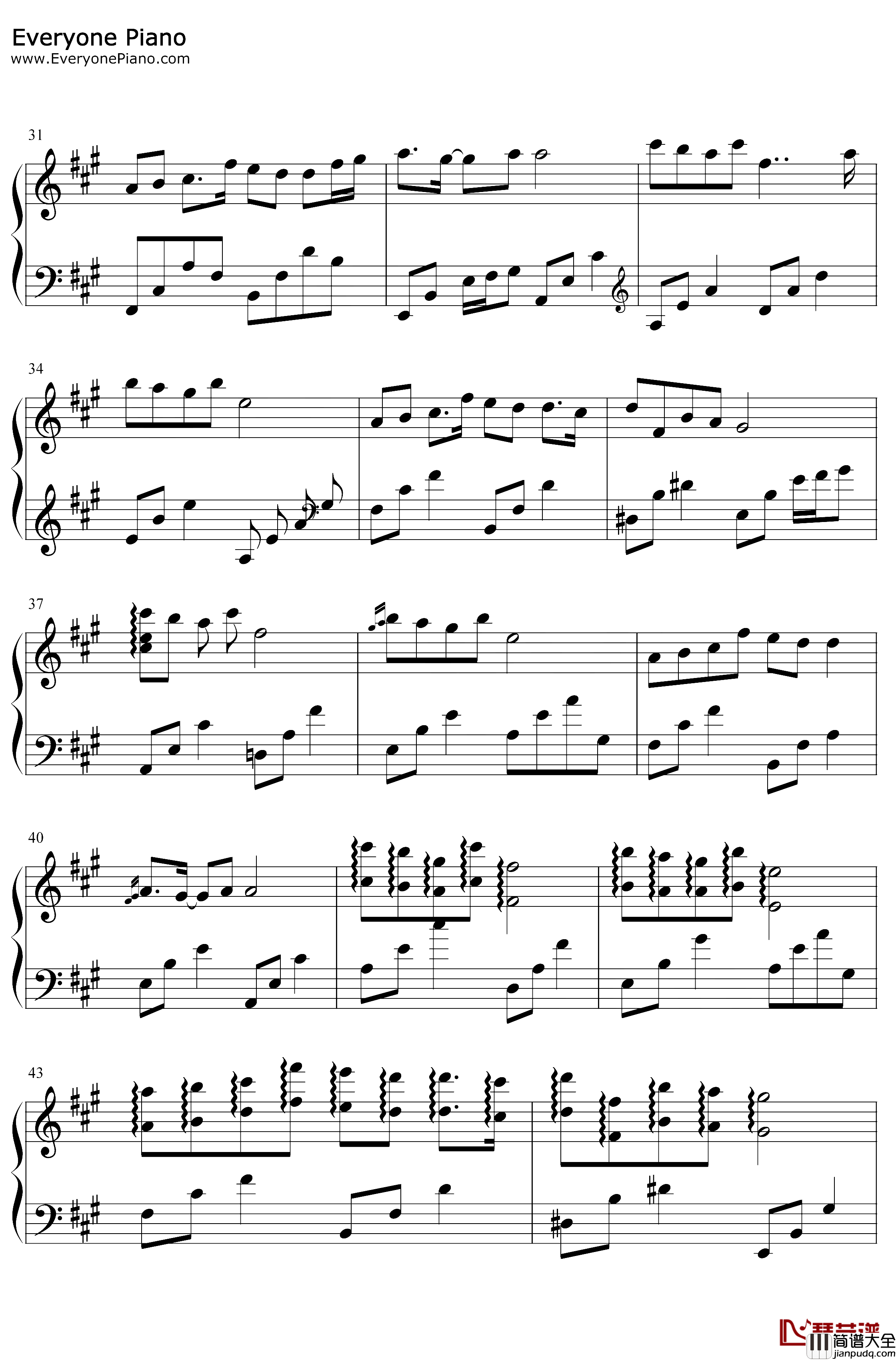 格桑花钢琴谱_赵海洋