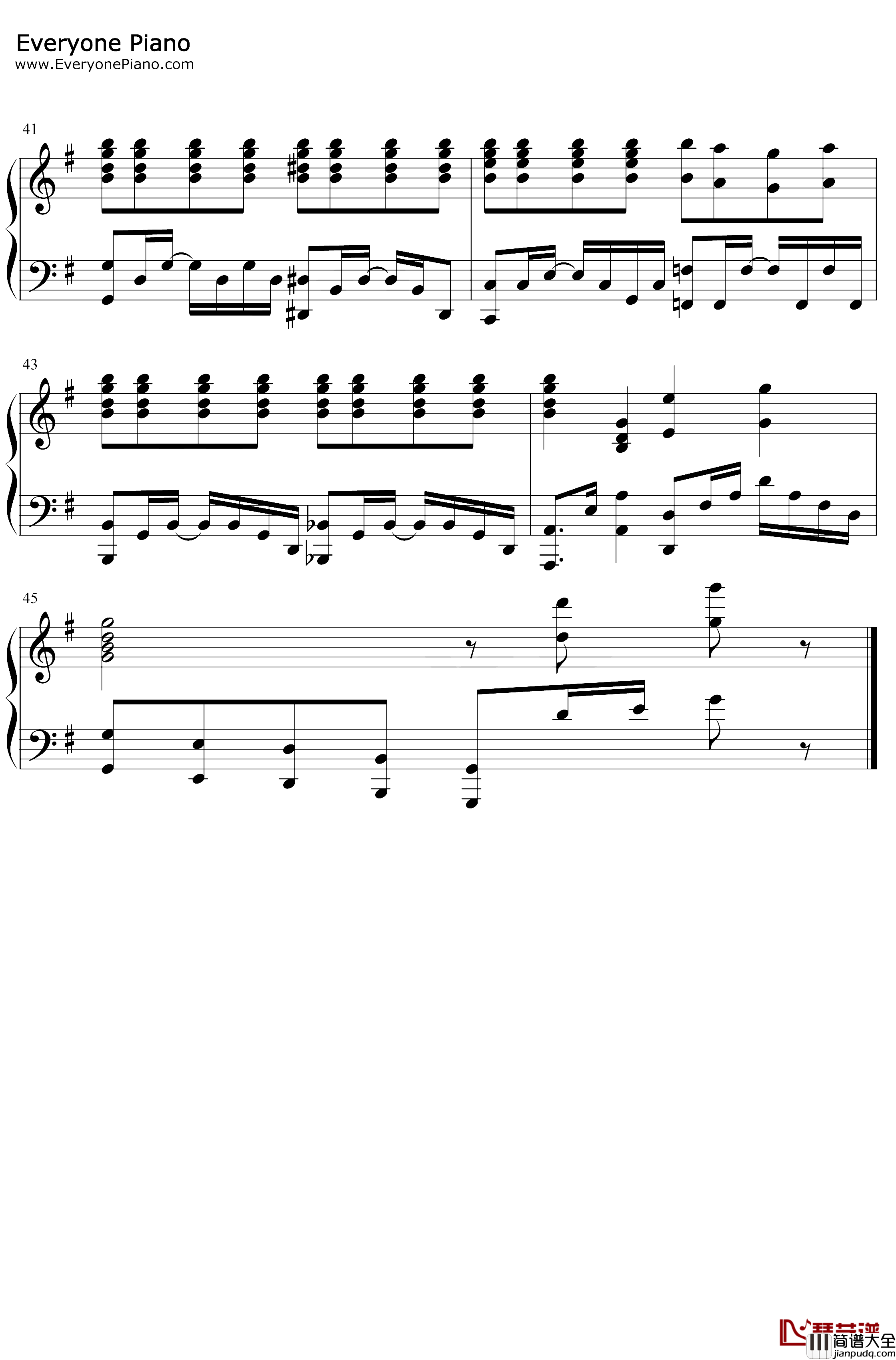 More_One_Night钢琴谱_水濑祈久保由利香_少女终末旅行ED