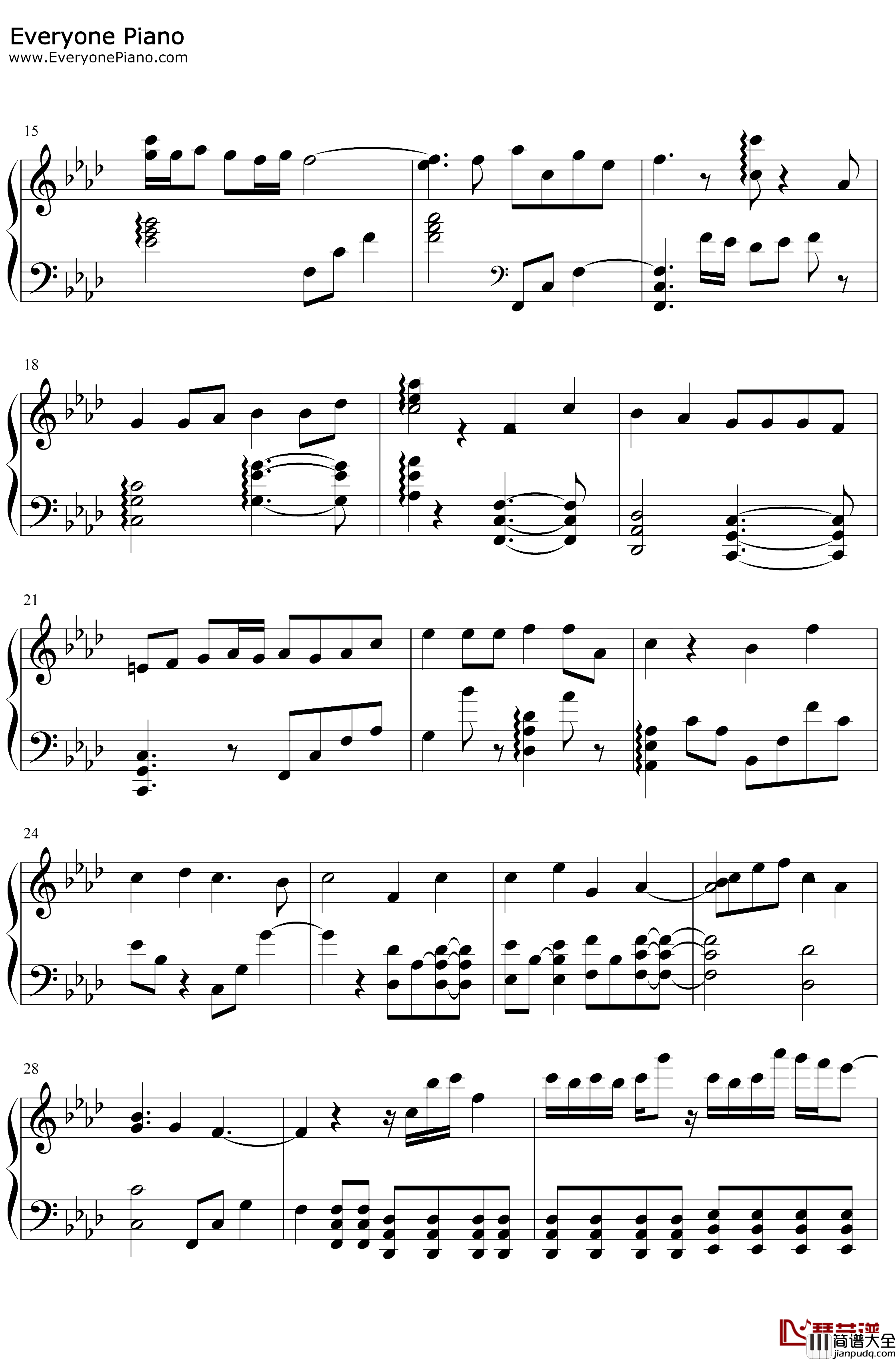 寻光钢琴谱_郑云龙_清平乐片尾曲