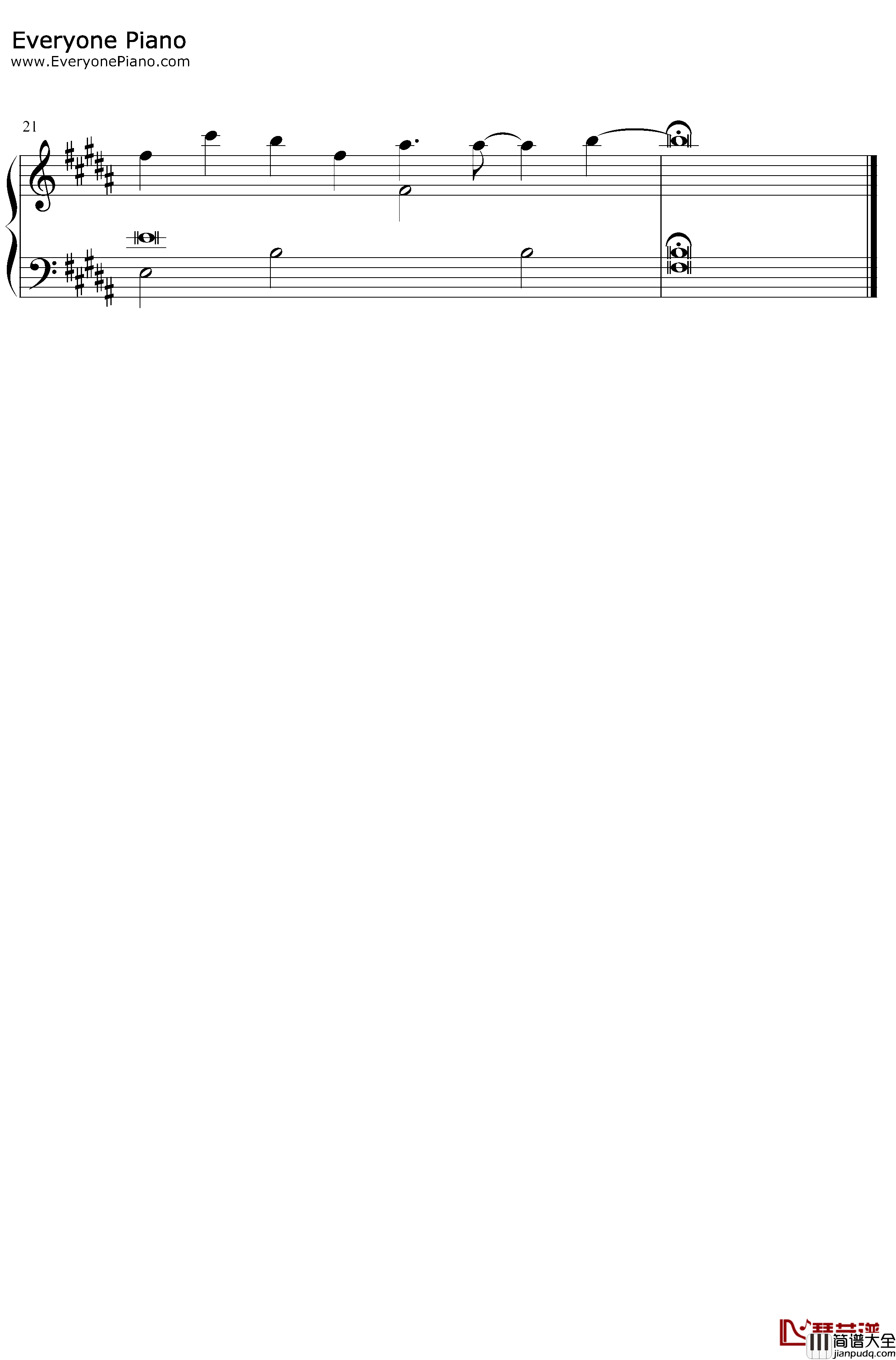 His_Theme钢琴谱_TobyFox_Undertale背景音乐