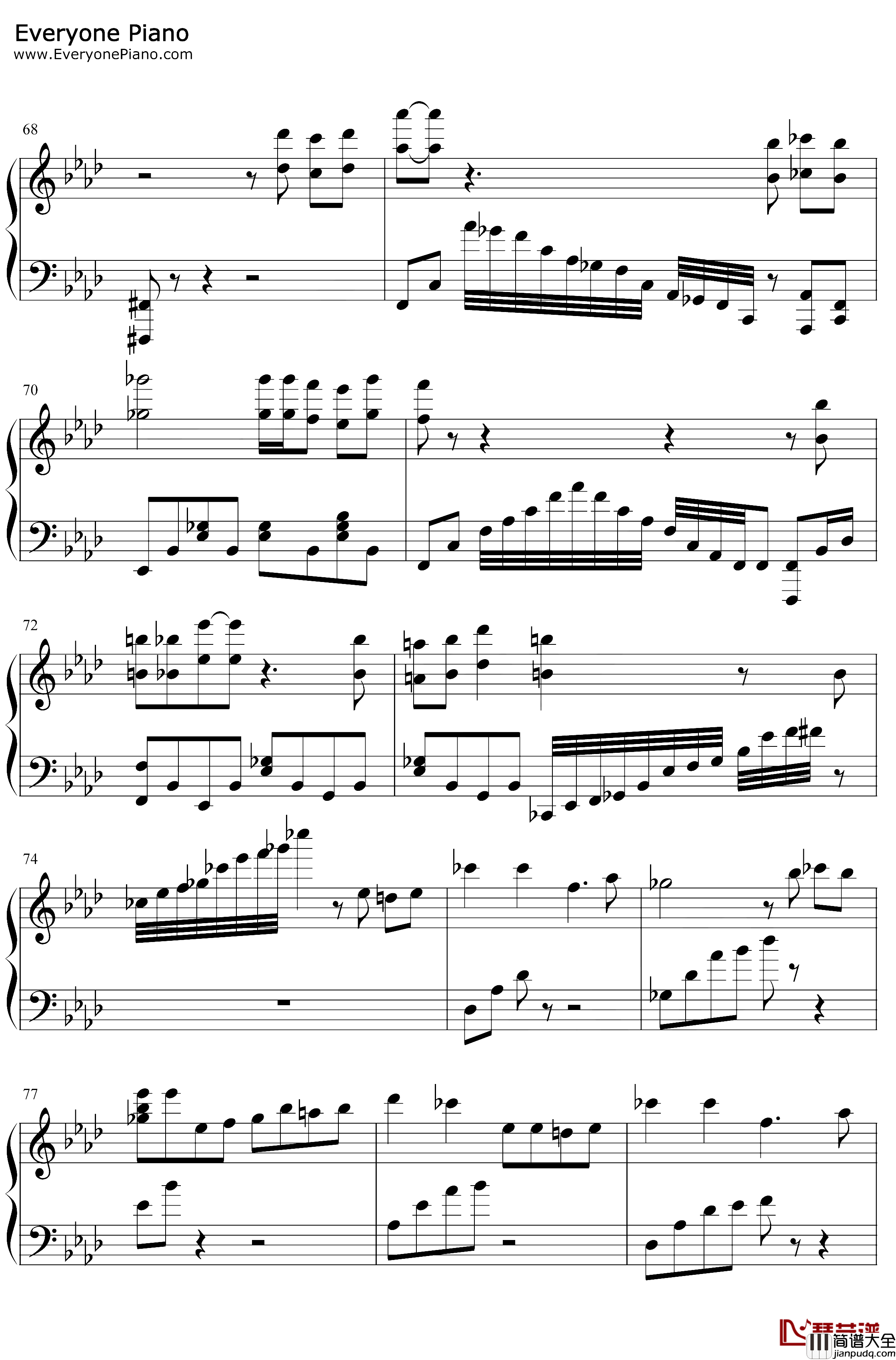 夜半歌声钢琴谱_华晨宇_华晨宇版本