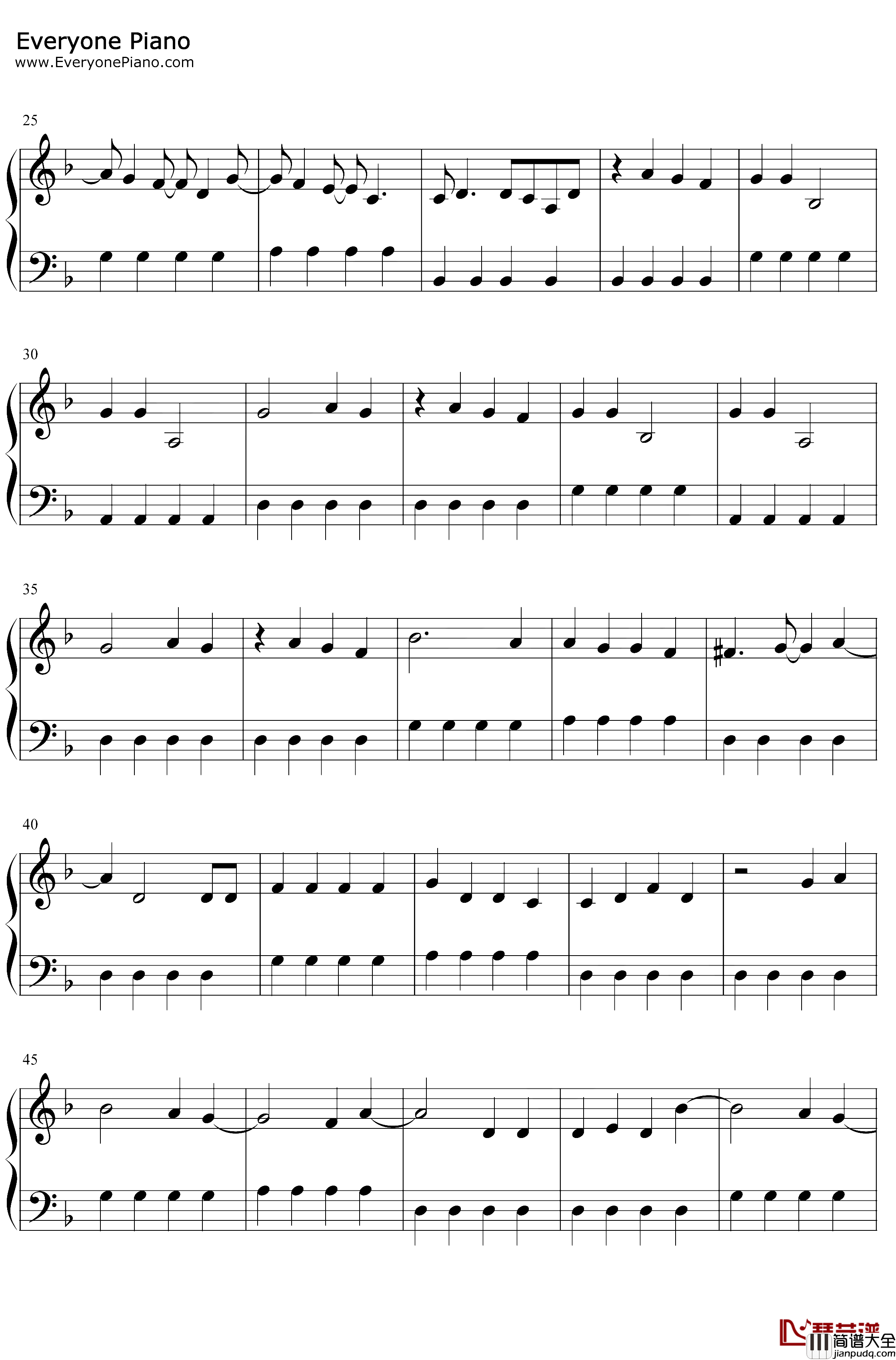 The_Other_Side钢琴谱_SZA_Justin_Timberlake_魔发精灵2世界之旅OST