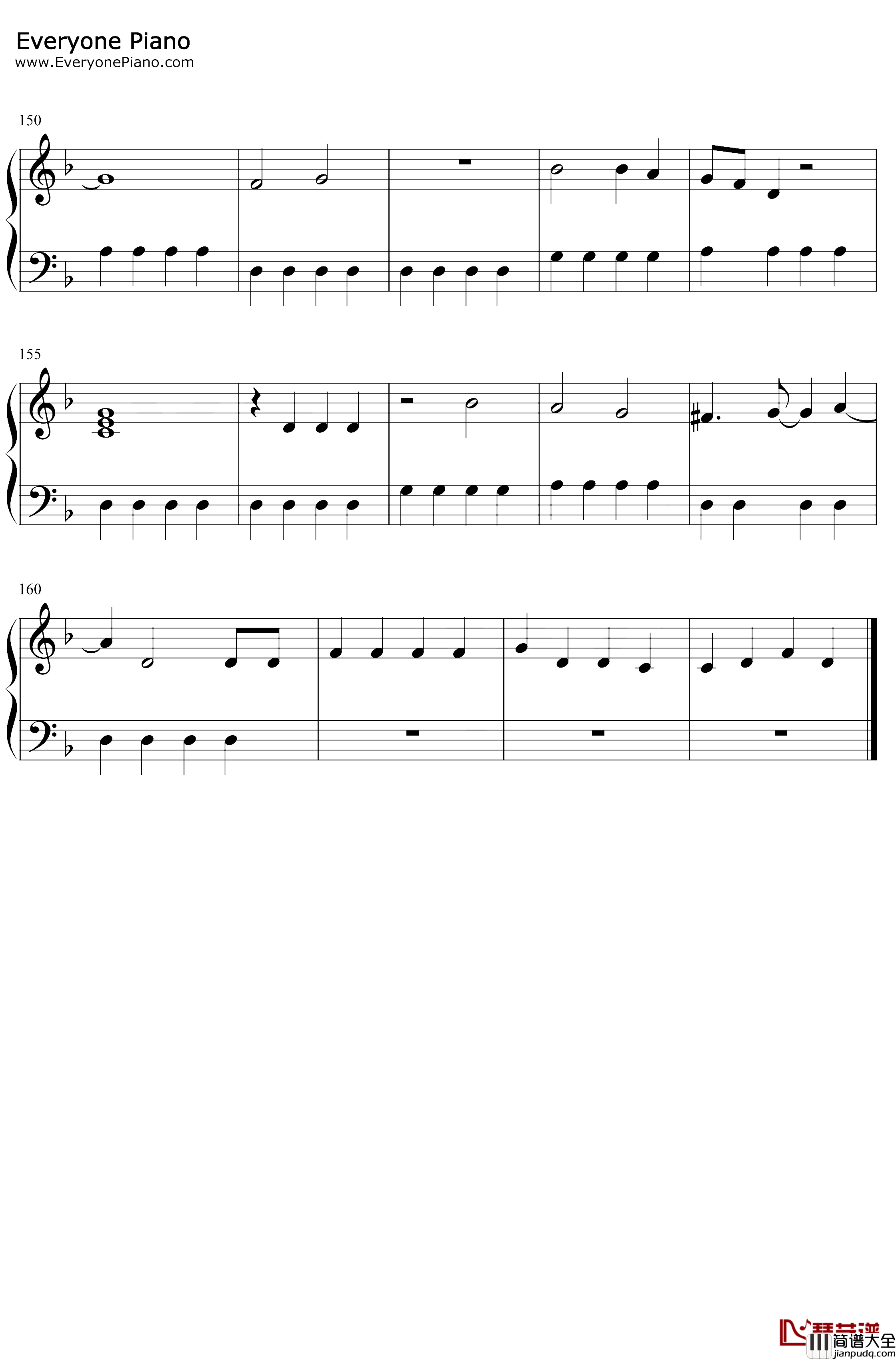 The_Other_Side钢琴谱_SZA_Justin_Timberlake_魔发精灵2世界之旅OST