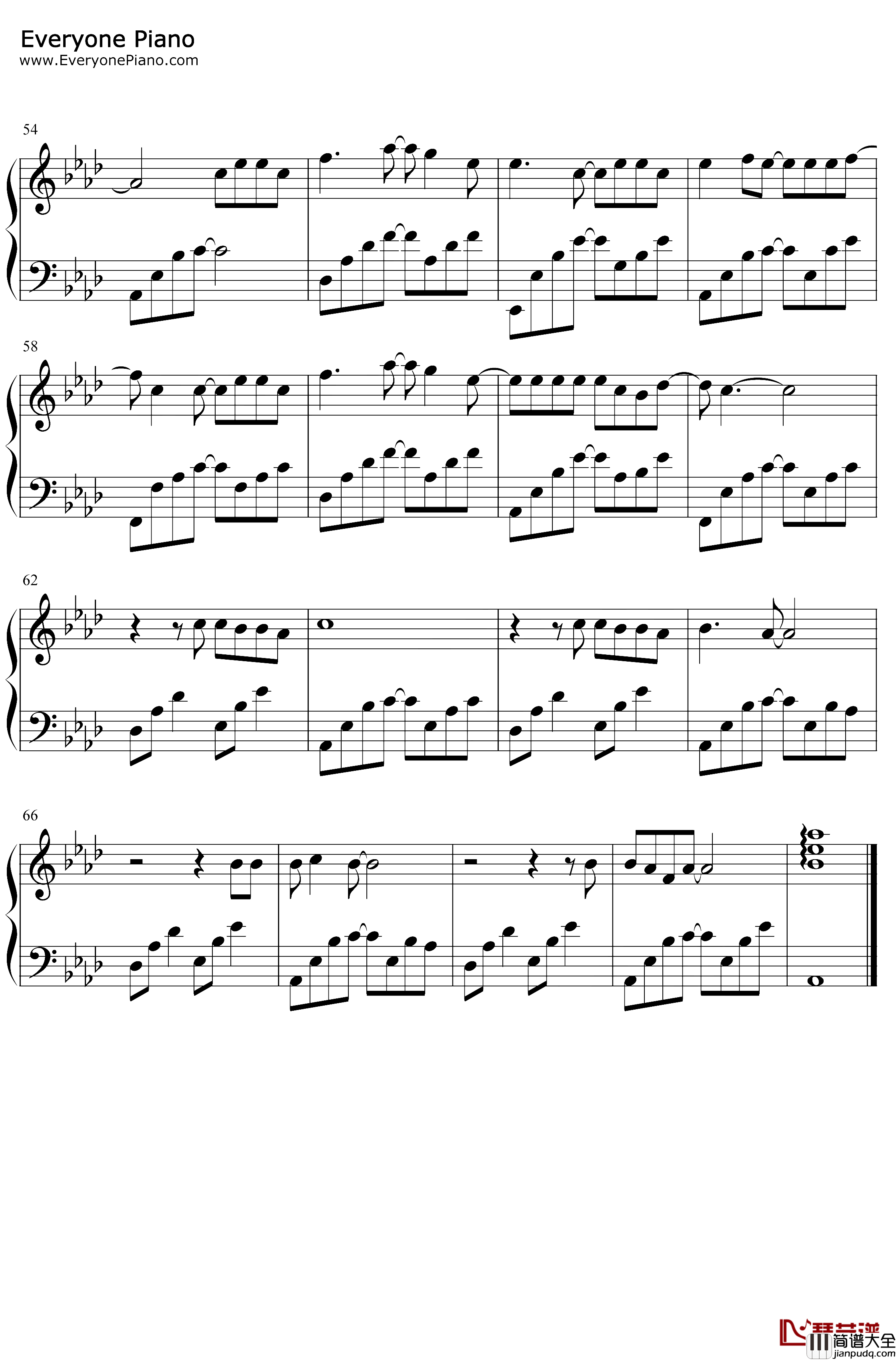 相隔千里钢琴谱_音素萱萱