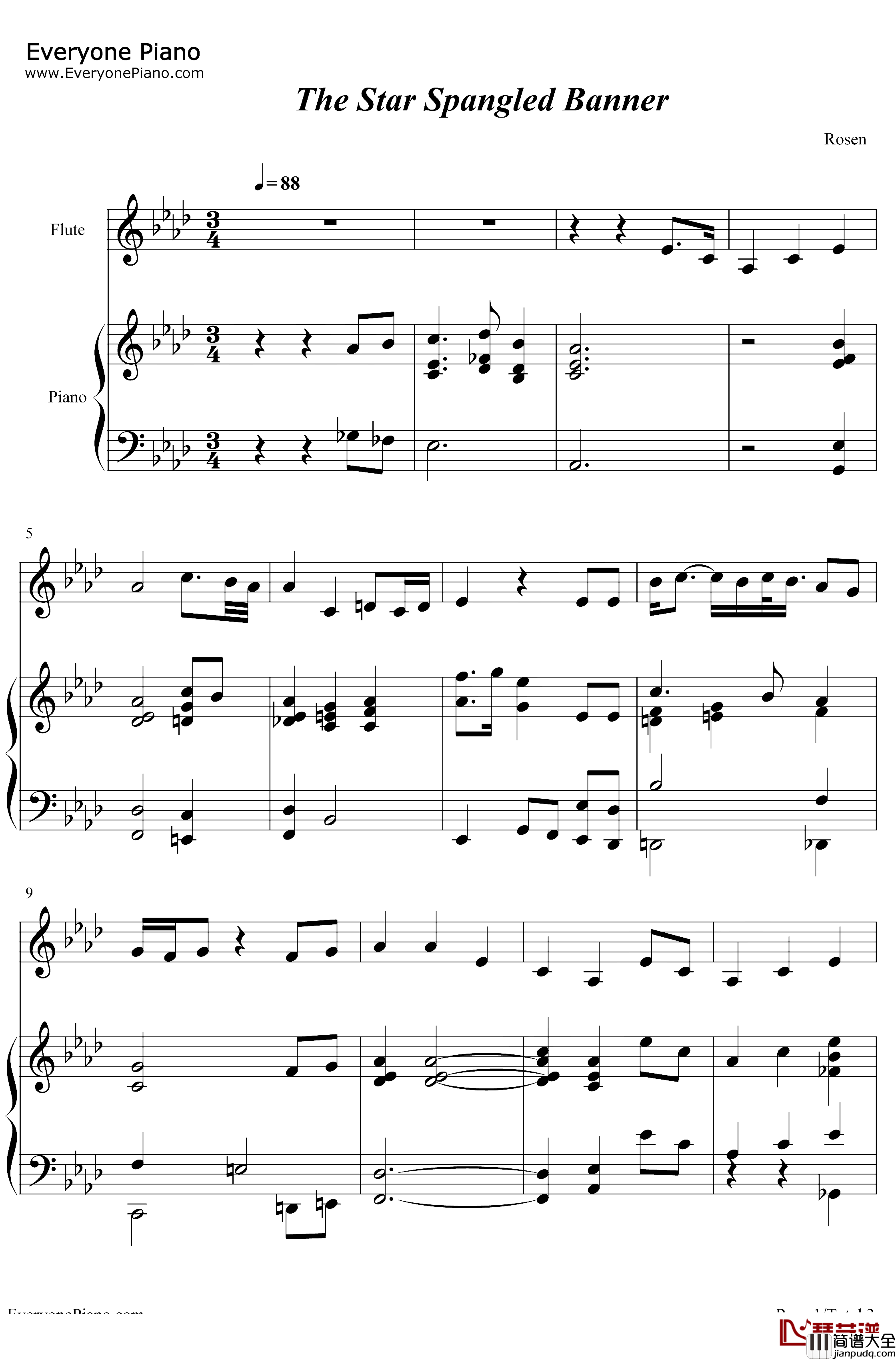 The_Star钢琴谱_DemiLovato_SpangledBanner_2020超级碗中场秀