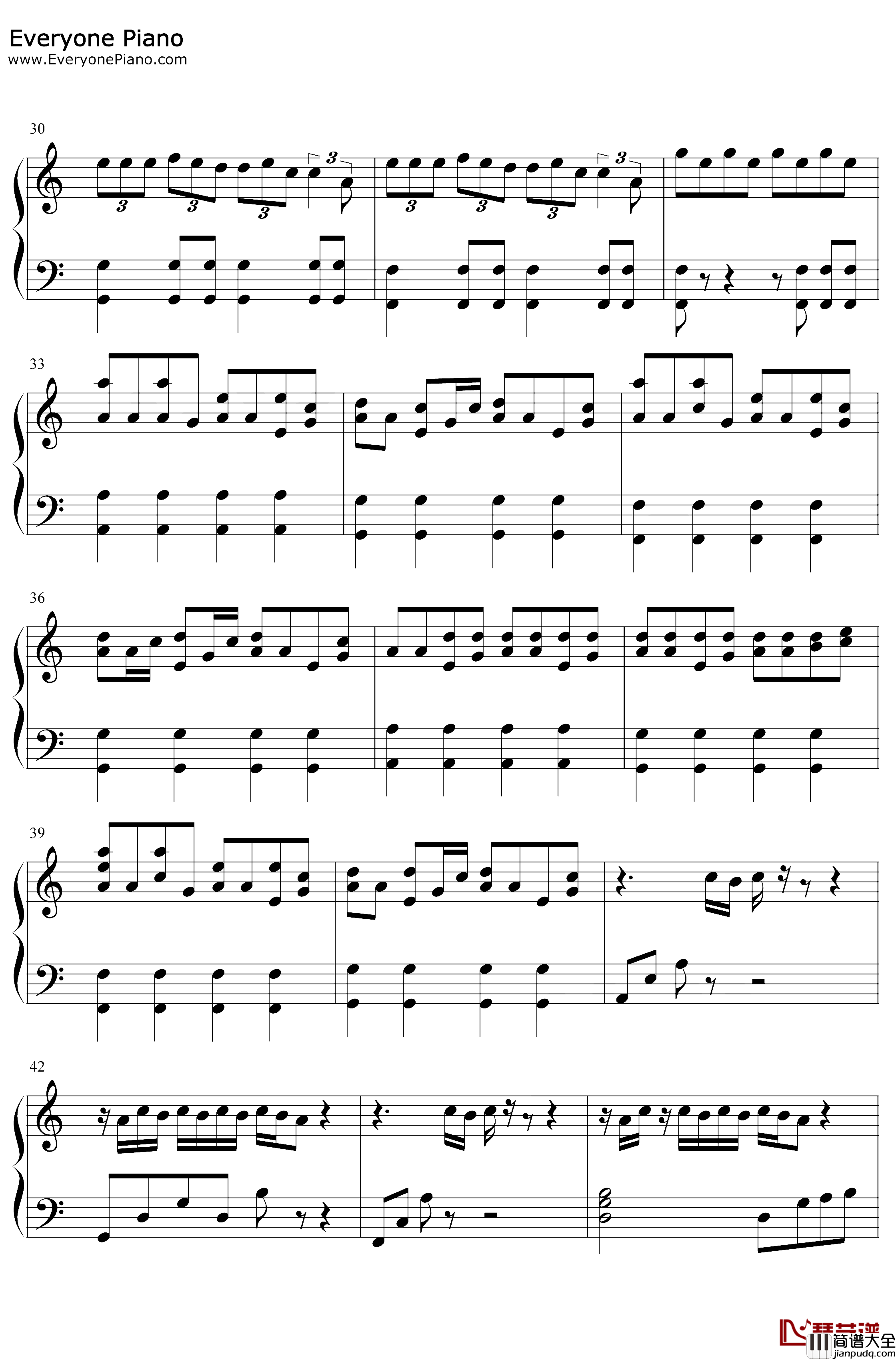 ON钢琴谱_防弹少年团