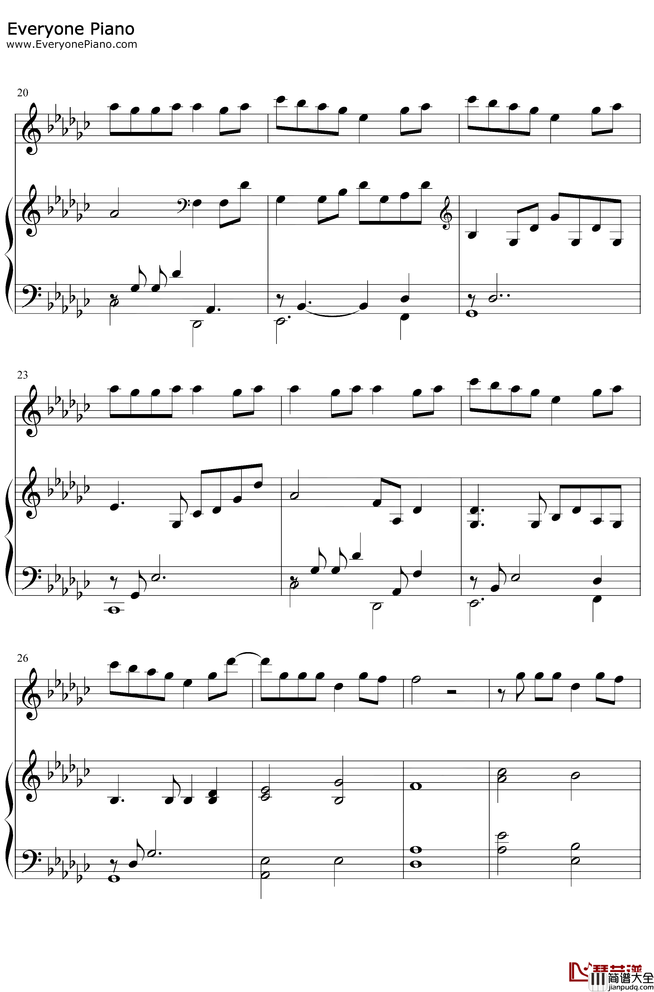 Ocean钢琴谱_Lady_Antebellum