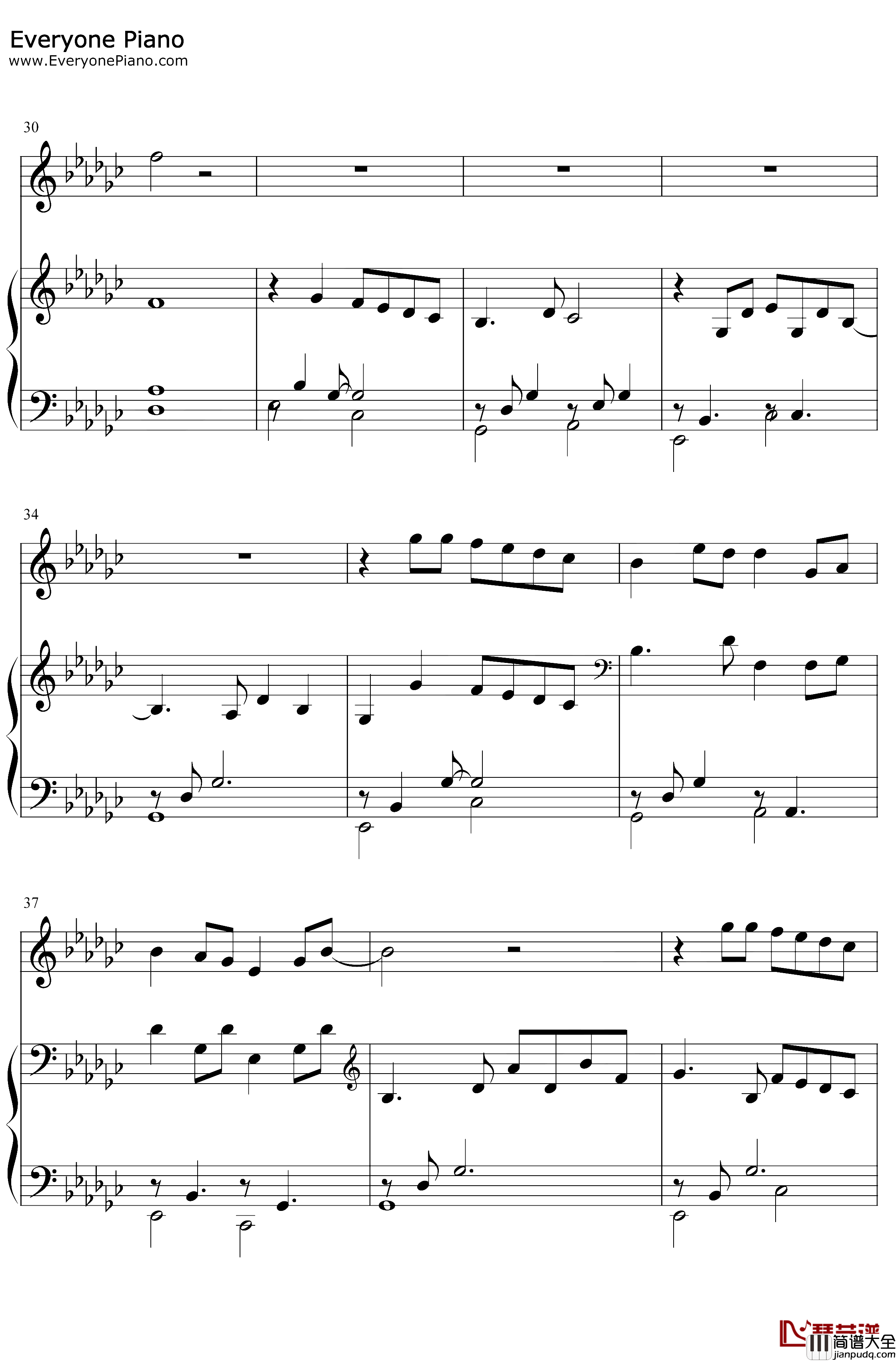 Ocean钢琴谱_Lady_Antebellum